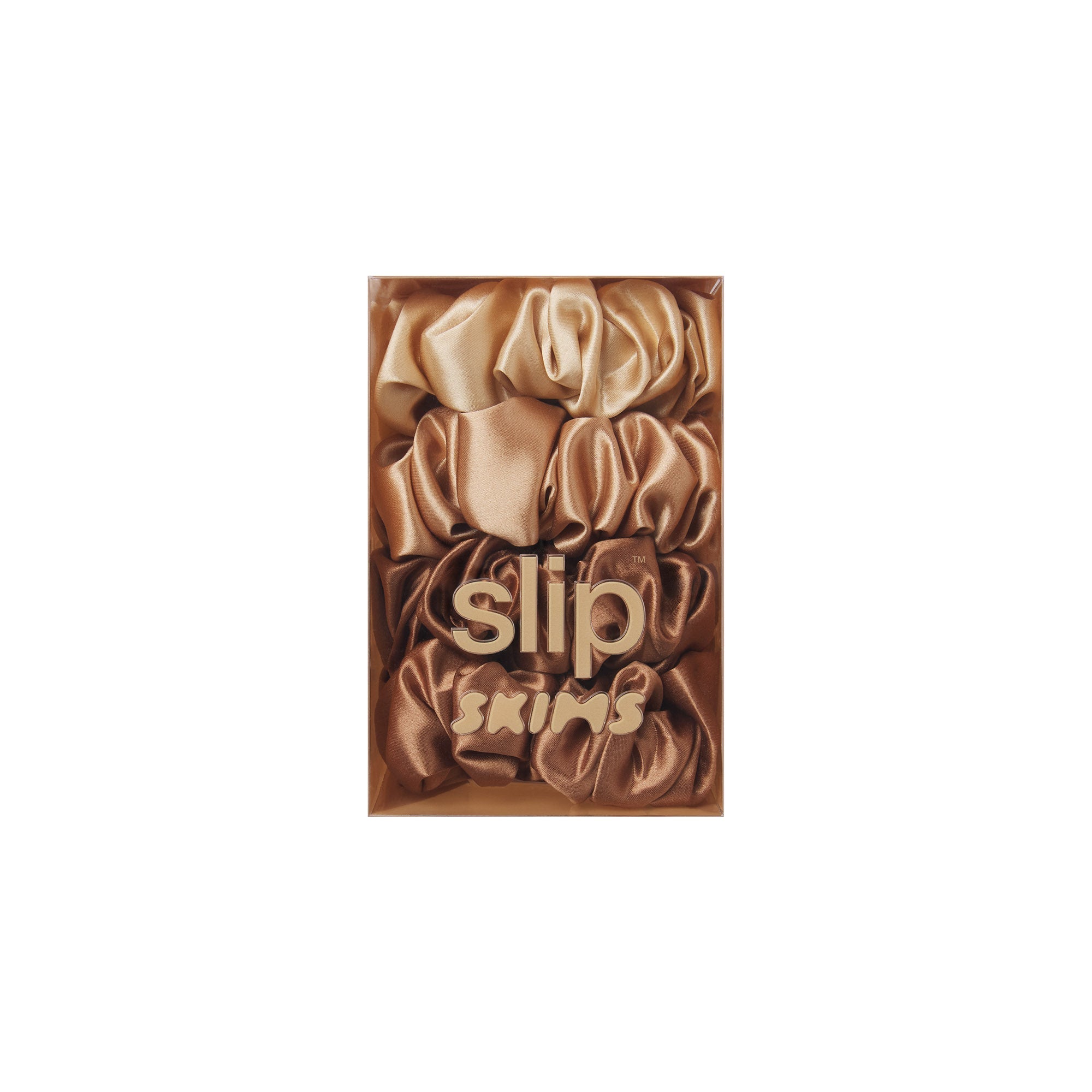 SLIP X SKIMS PURE SILK LARGE SCRUNCHIES 4-PACK | FAIR