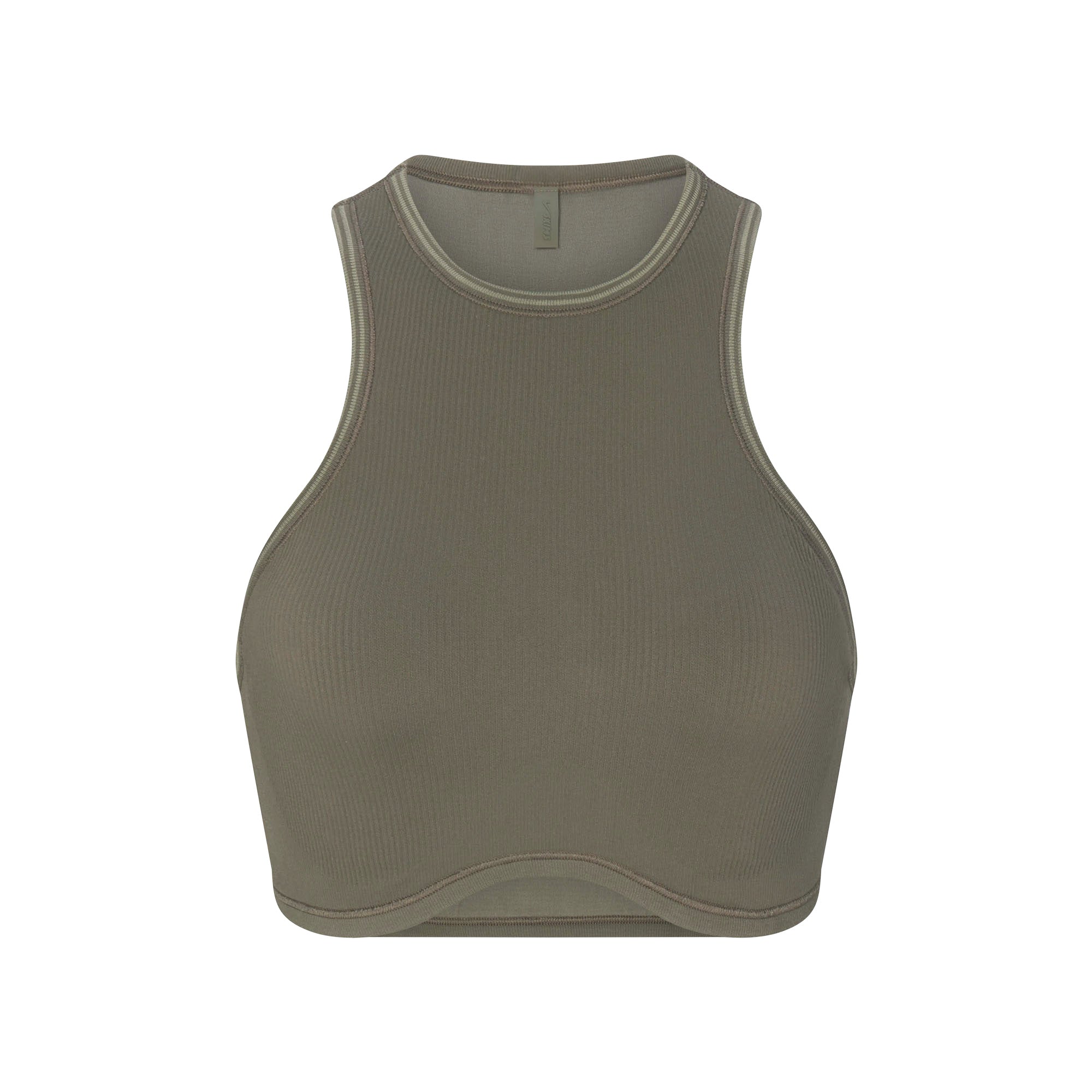 NikeSKIMS RIBBED SEAMLESS RACER FRONT BRA | DUSTY OAKMOSS