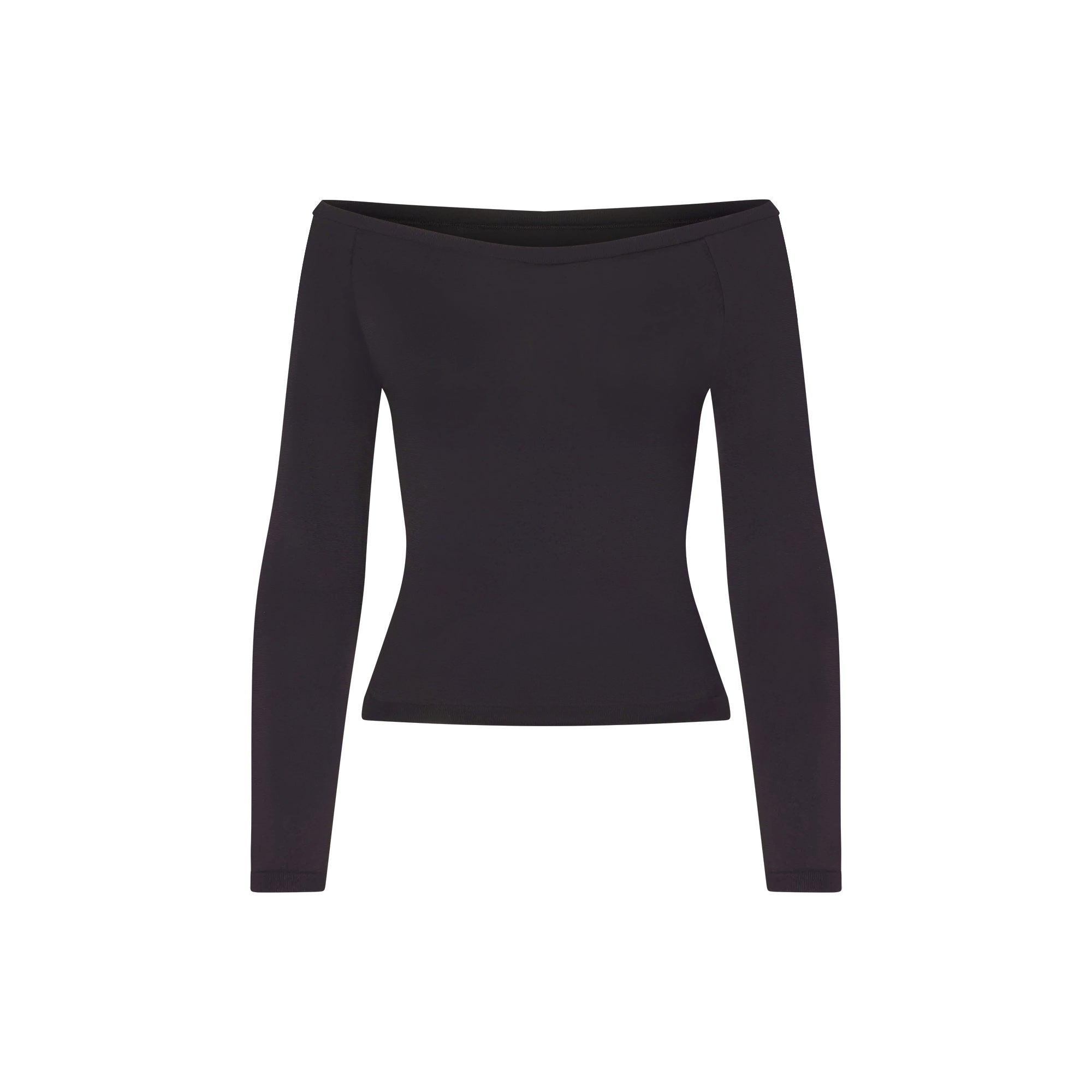 NikeSKIMS STRETCH KNIT LONG SLEEVE BOATNECK TOP | OBSIDIAN - Mind Türkiye