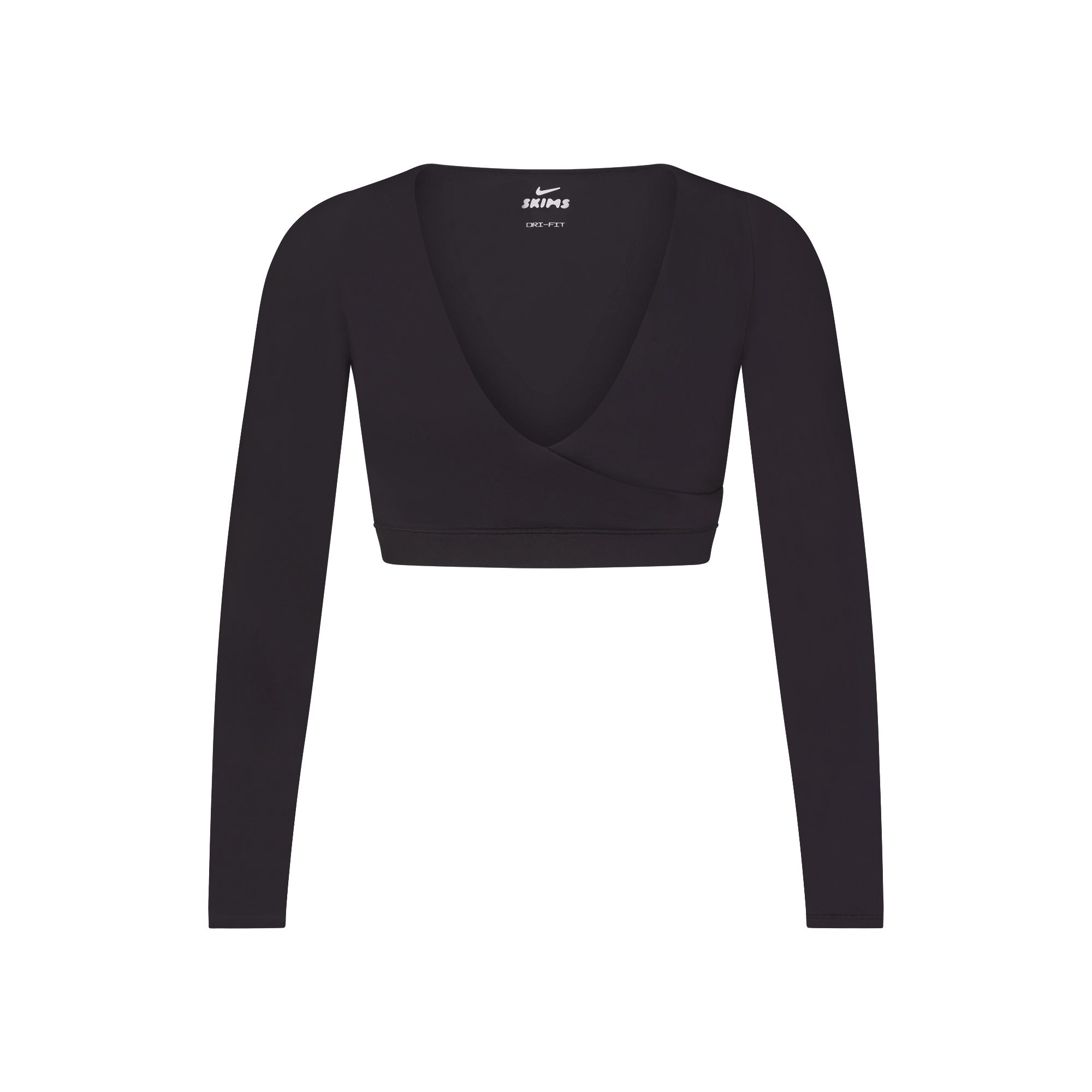 NikeSKIMS MATTE WRAP LONG SLEEVE CROPPED TOP | OBSIDIAN - Mind Türkiye