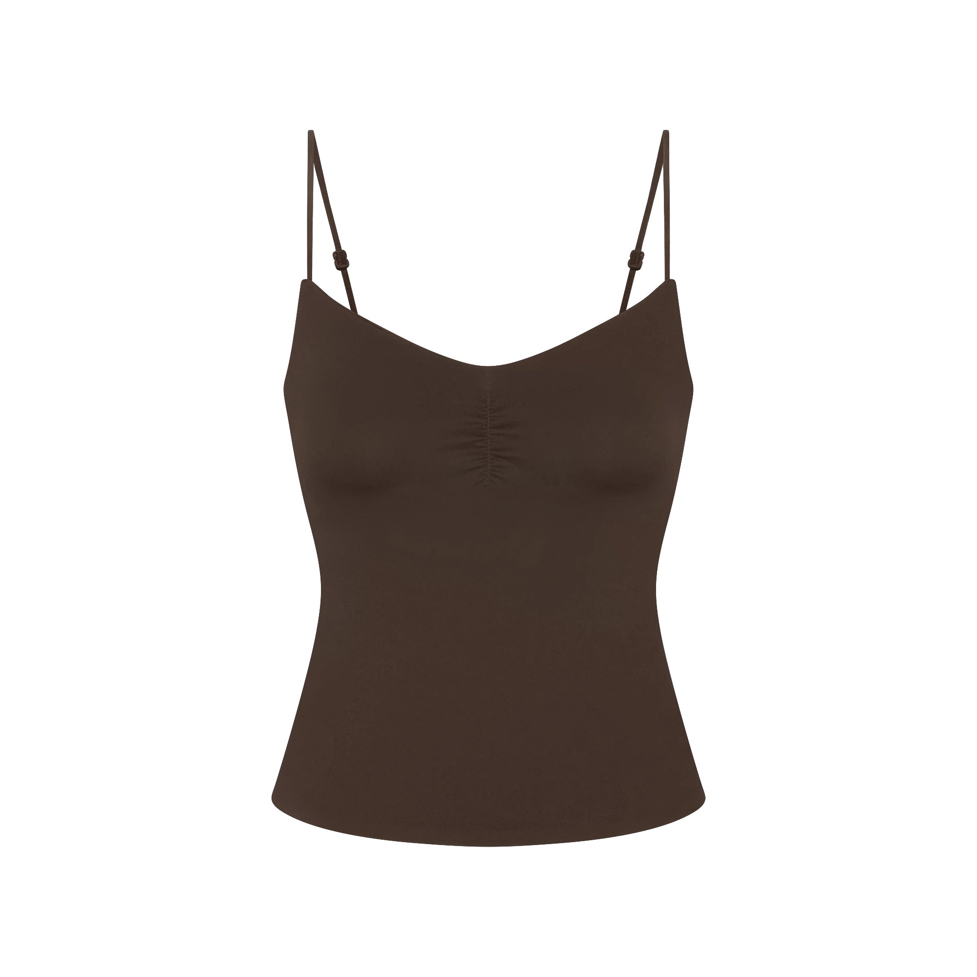 NikeSKIMS MATTE SHIRRED FRONT TANK | DARK SEPIA - Mind Türkiye