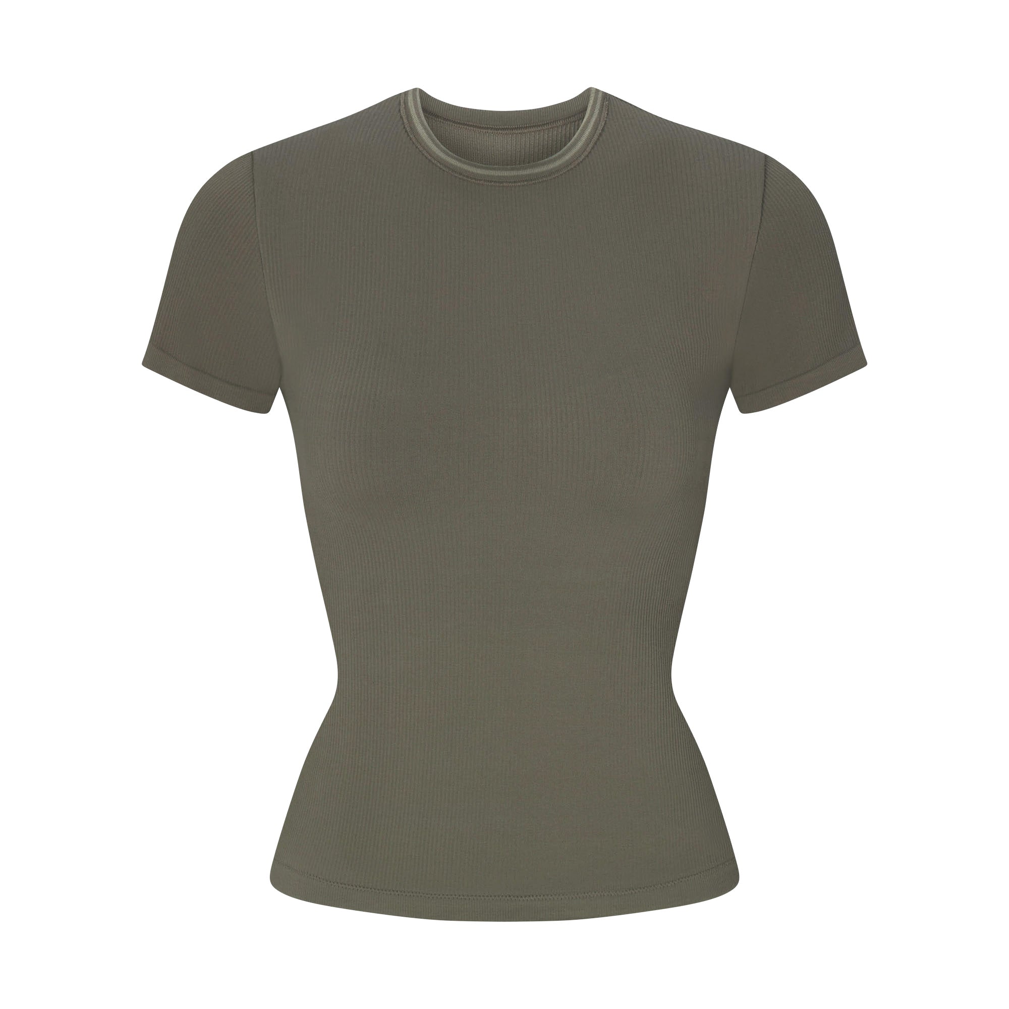 NikeSKIMS RIBBED SEAMLESS BABY TEE | DUSTY OAKMOSS - Mind Türkiye