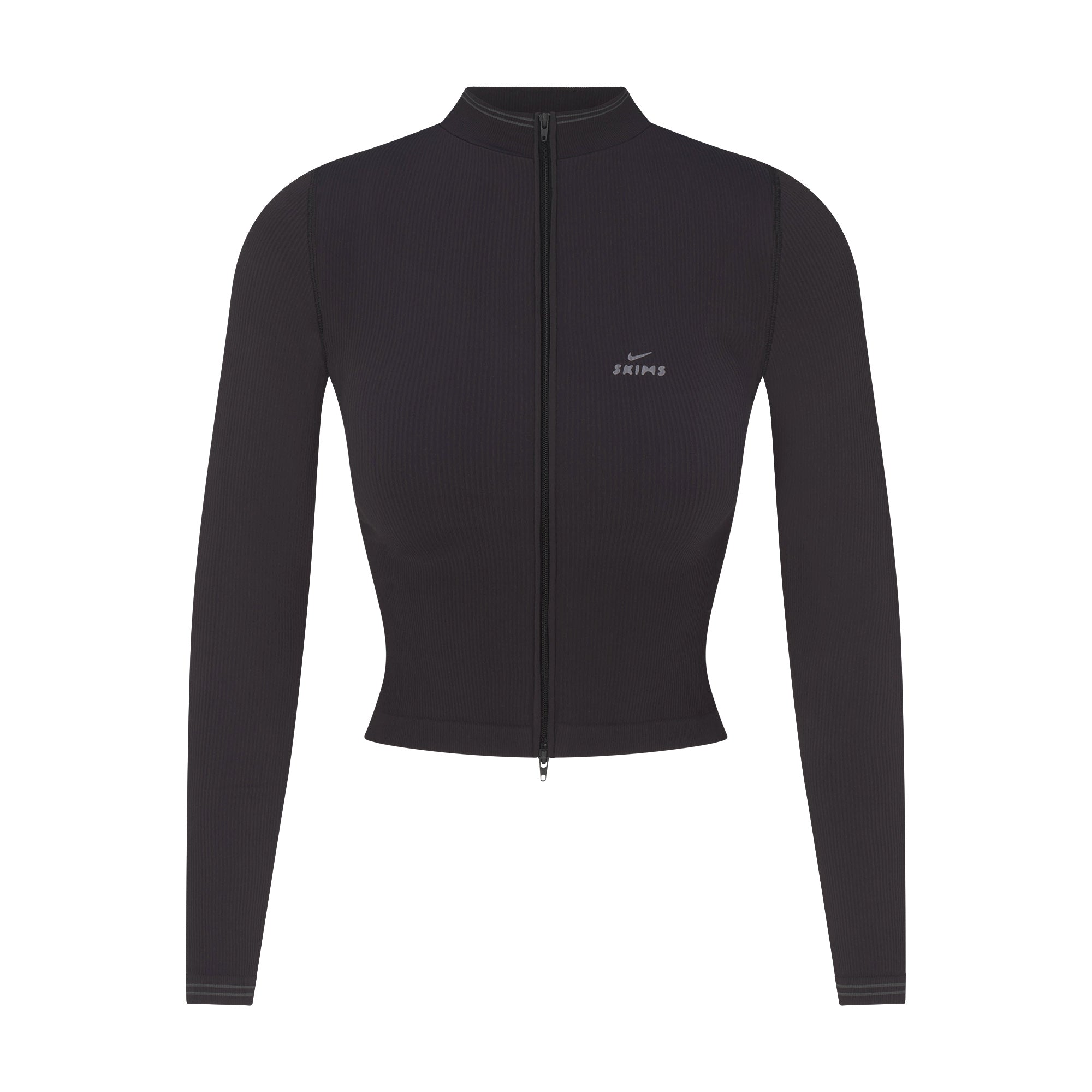NikeSKIMS RIBBED SEAMLESS ZIP UP CROP JACKET | OBSIDIAN - Mind Türkiye