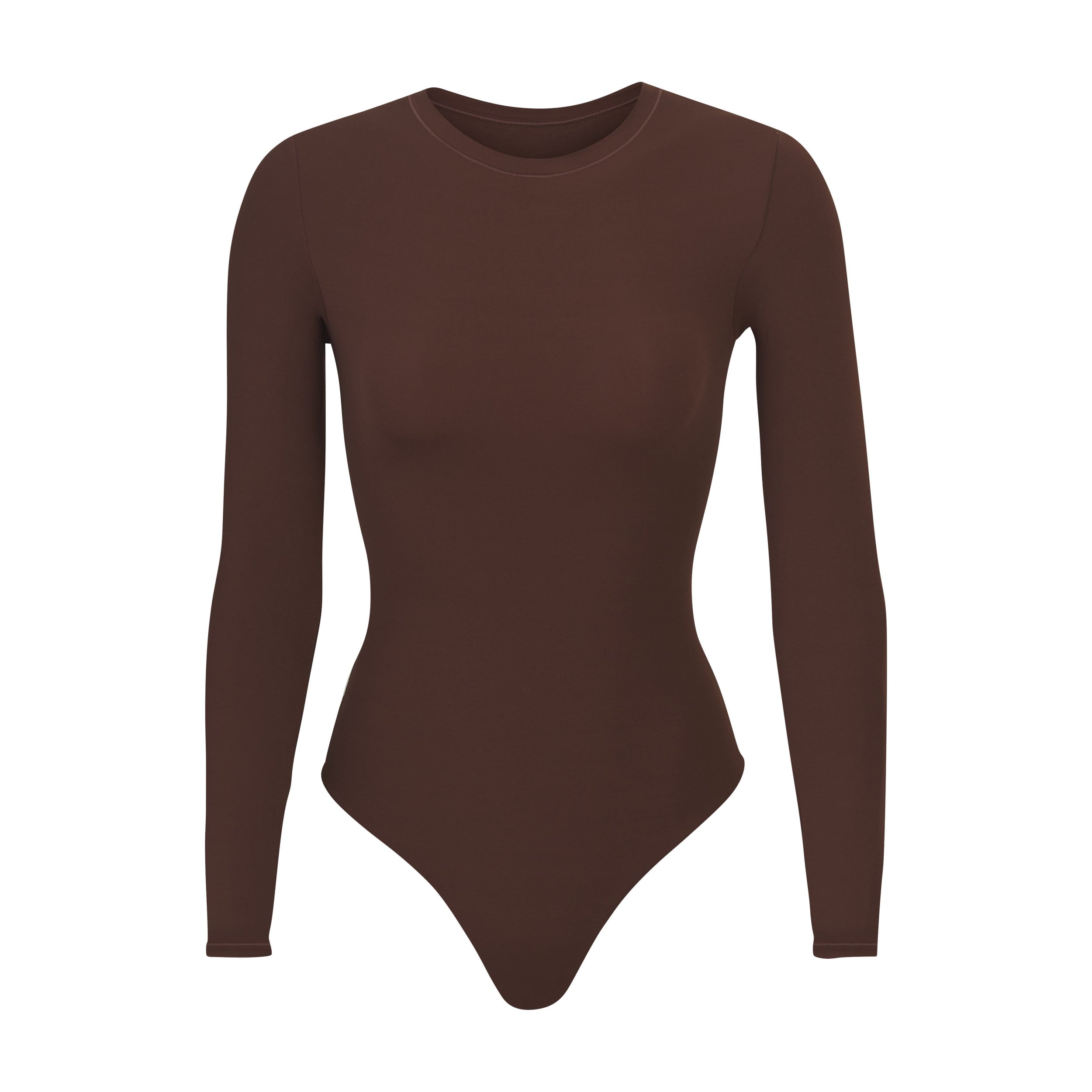 SKIMS FITS EVERYBODY LONG SLEEVE CREW NECK BODYSUIT | COCOA - Mind Türkiye
