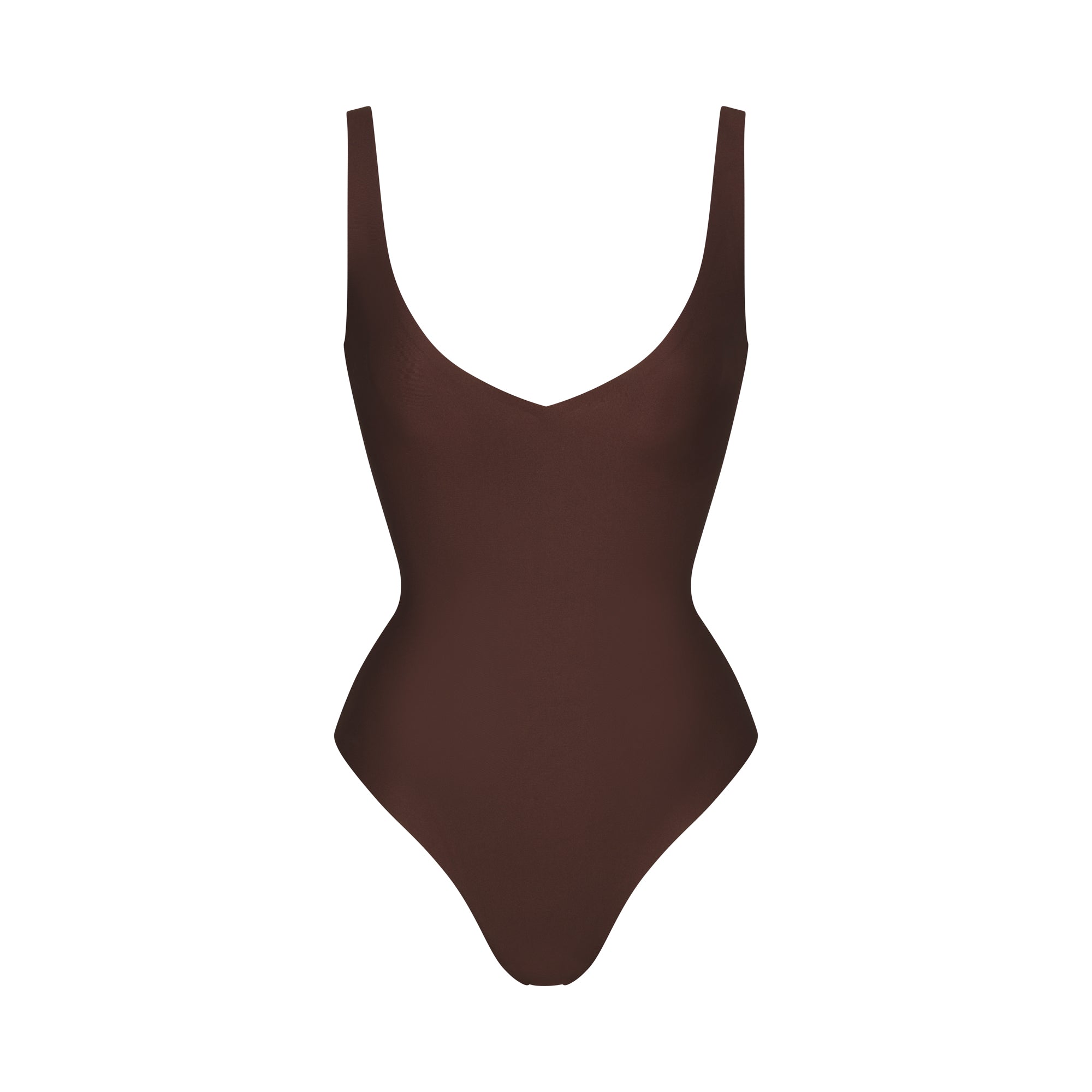 SKIMS BODY UNLINED PLUNGE THONG BODYSUIT | COCOA - Mind Türkiye