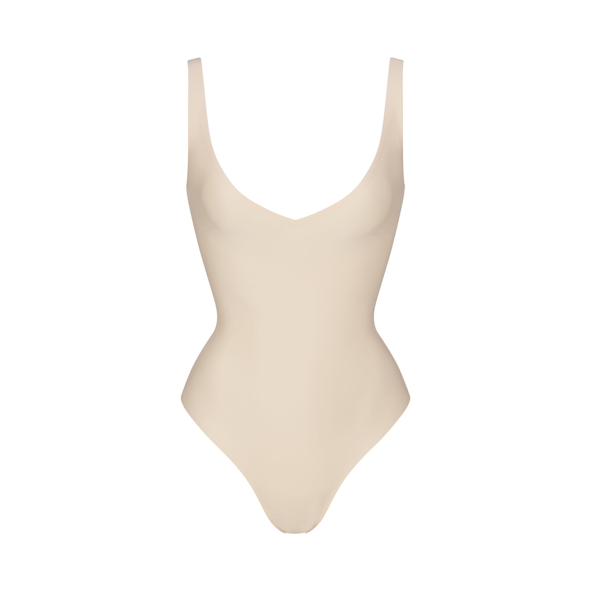 SKIMS BODY UNLINED PLUNGE THONG BODYSUIT | SAND - Mind Türkiye