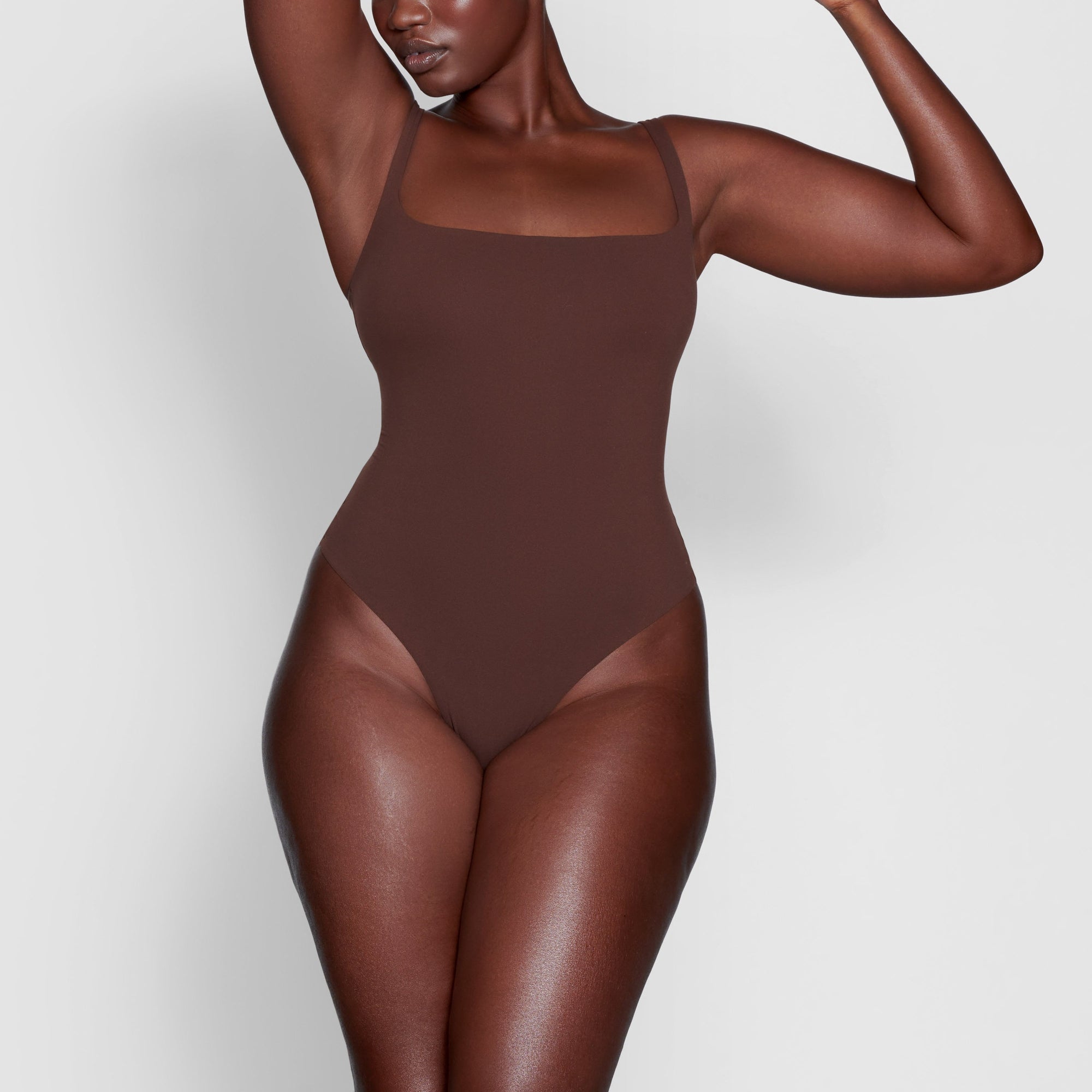 SKIMS FITS EVERYBODY SQUARE NECK BODYSUIT | COCOA - Mind Türkiye