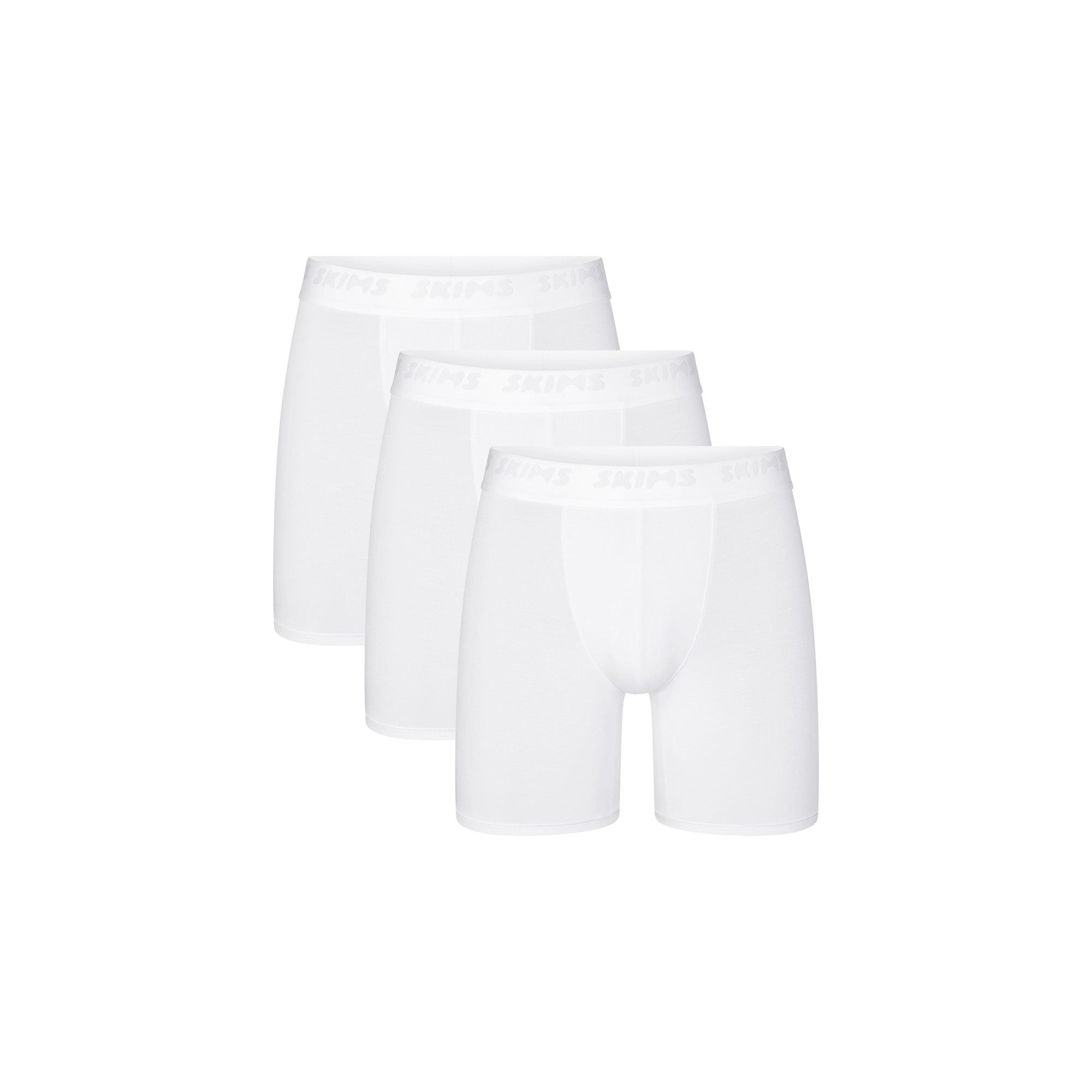 SKIMS STRETCH MENS 5″ BOXER BRIEF 3-PACK | CHALK