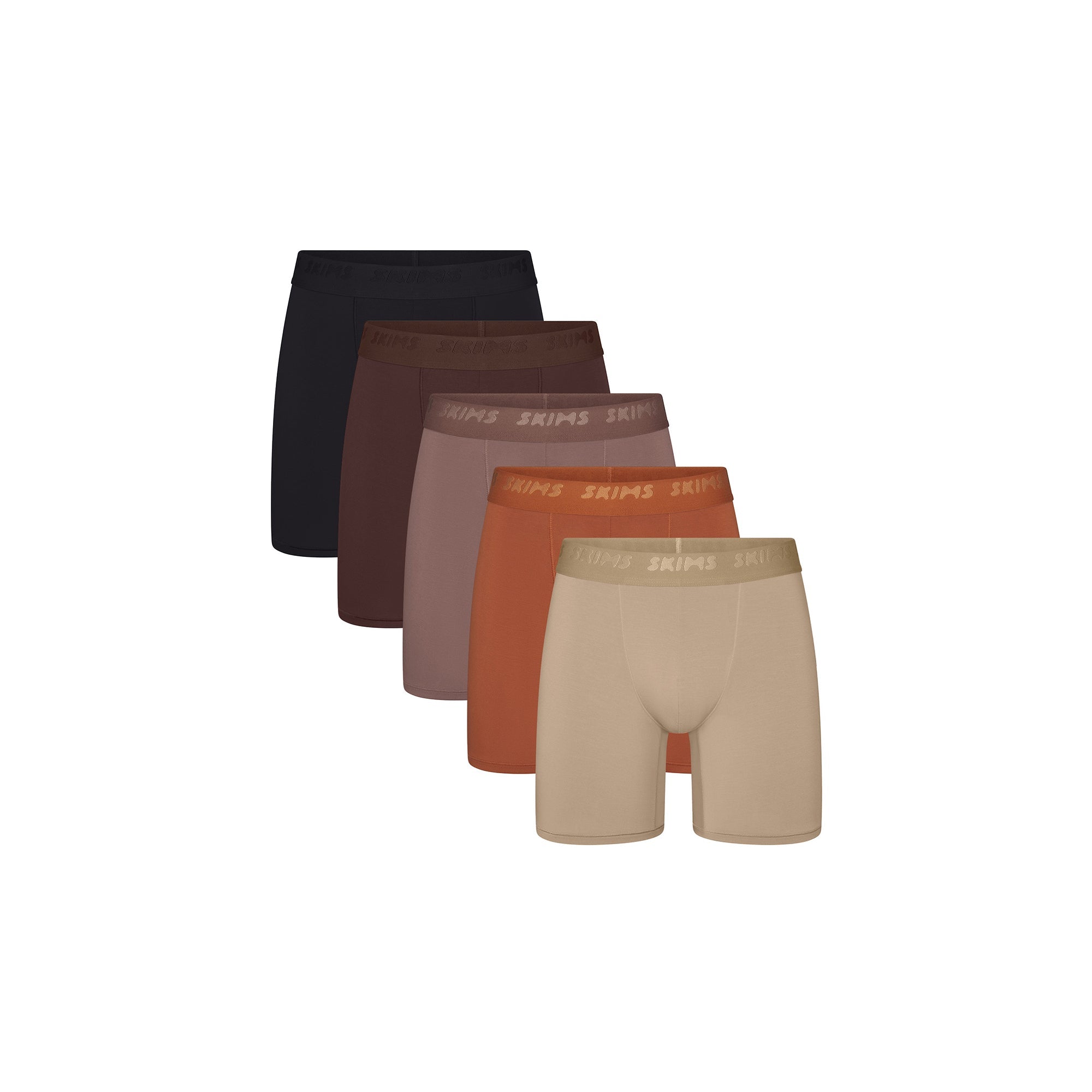 SKIMS STRETCH MENS 5″ BOXER BRIEF 5-PACK | COCOA MULTI