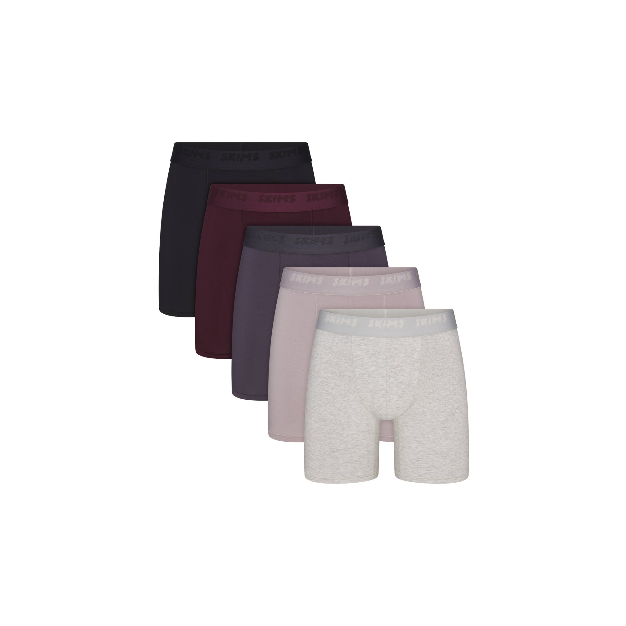 SKIMS STRETCH MENS 5″ BOXER BRIEF 5-PACK | RAVEN CURRANT MULTI - Mind Türkiye