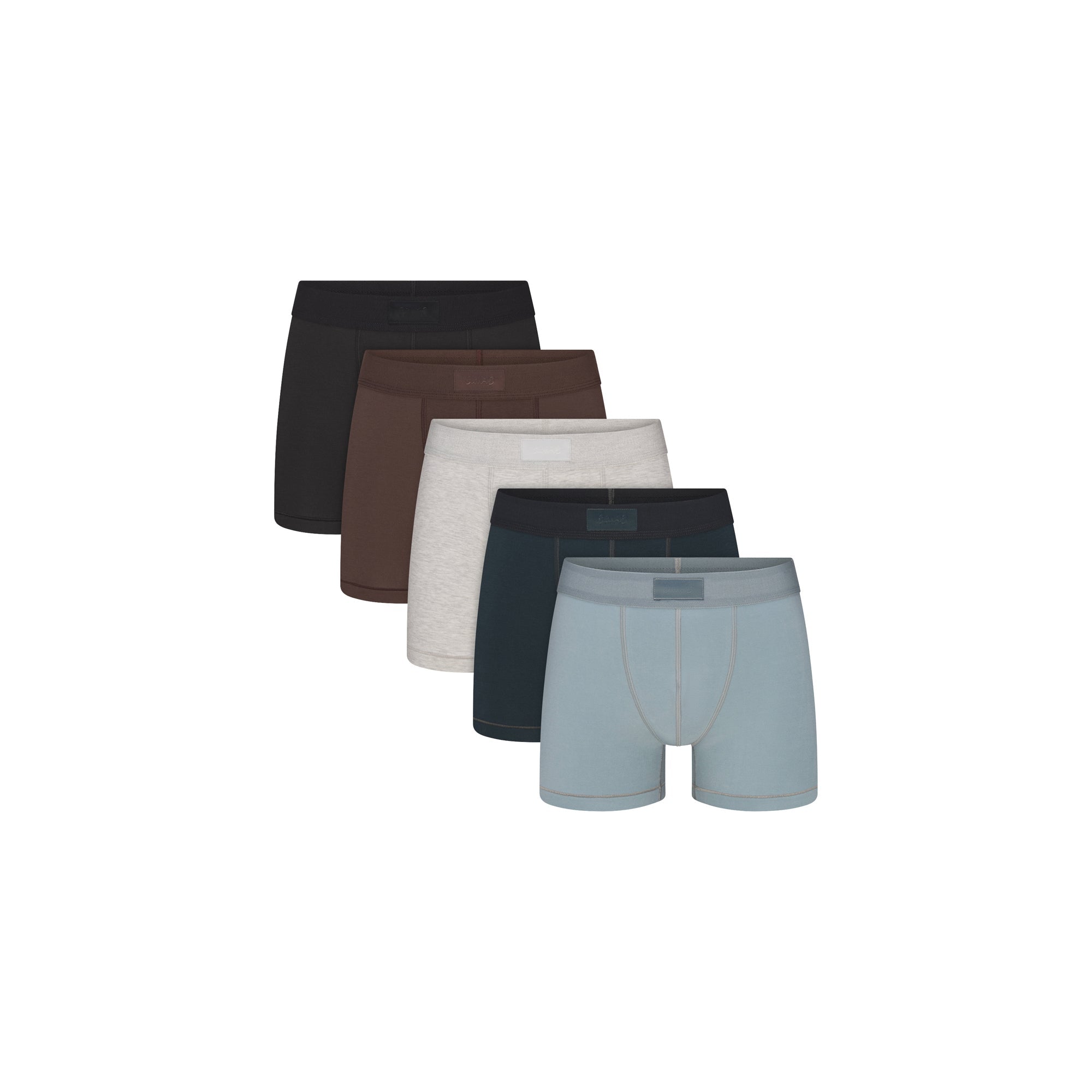 SKIMS COTTON MENS 3″ BOXER BRIEF 5-PACK | VERDANT SKY MULTI - Mind Türkiye