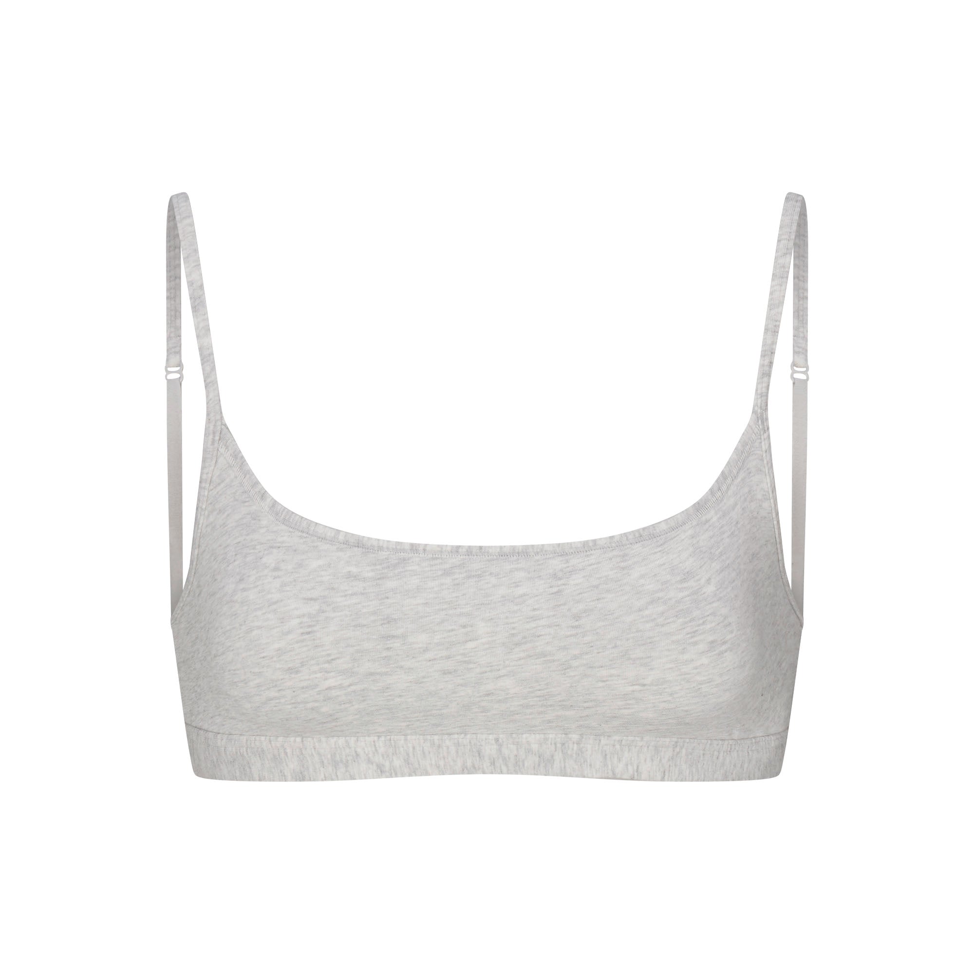 SKIMS EVERYDAY COTTON SCOOP BRALETTE | LIGHT HEATHER GREY