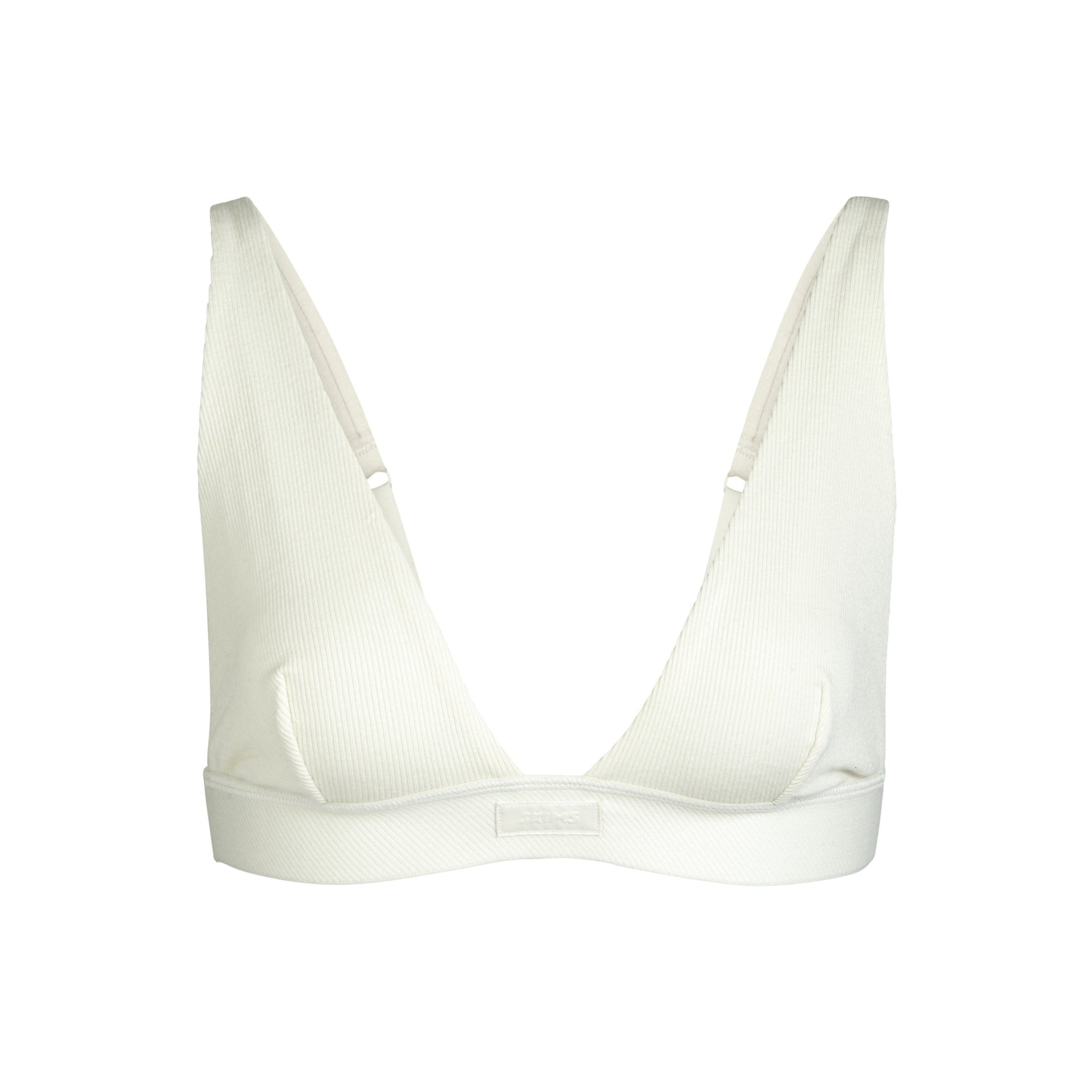 SKIMS COTTON RIB PLUNGE BRALETTE | BONE - Mind Türkiye