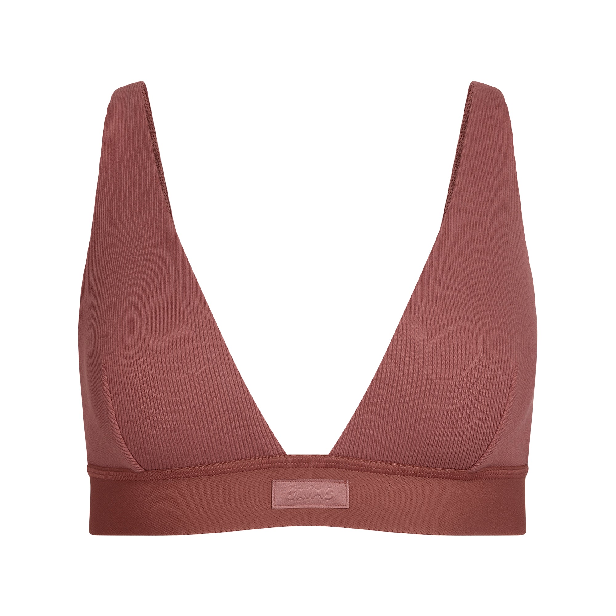 SKIMS COTTON RIB PLUNGE BRALETTE | REDWOOD - Mind Türkiye