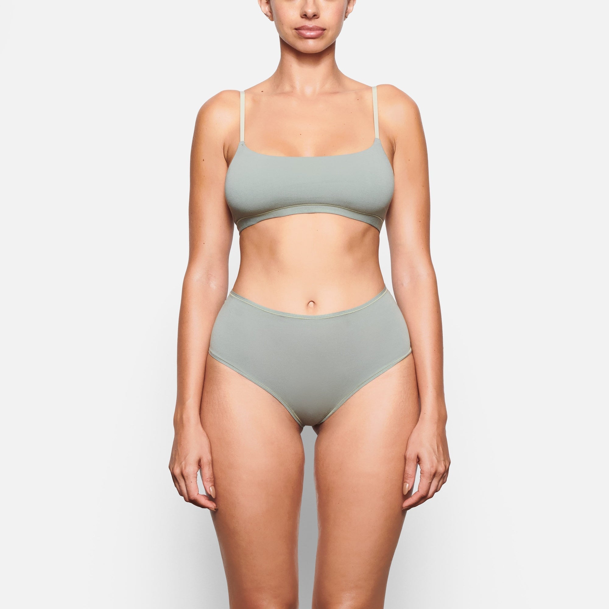 SKIMS COTTON JERSEY SCOOP BRALETTE | MINERAL - Mind Türkiye