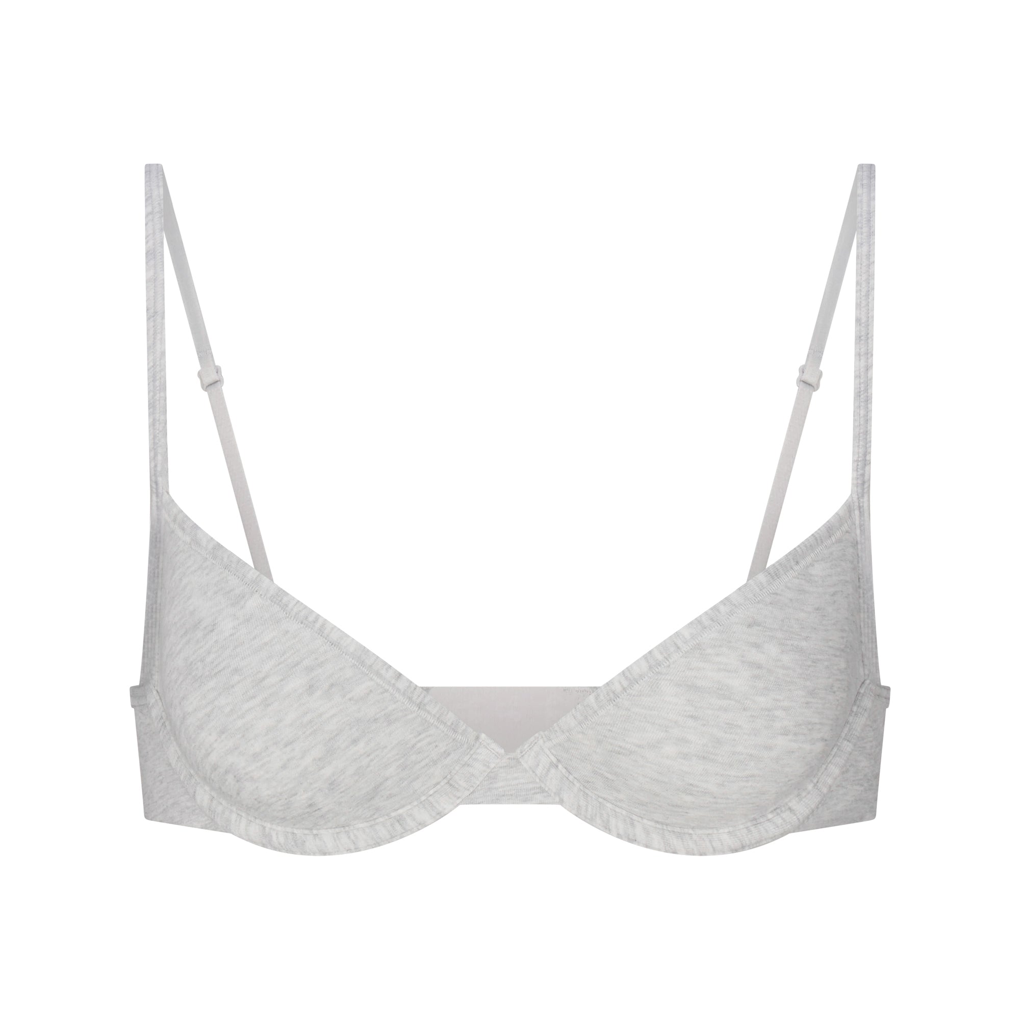 SKIMS EVERYDAY COTTON UNLINED DEMI BRA | LIGHT HEATHER GREY - Mind Türkiye