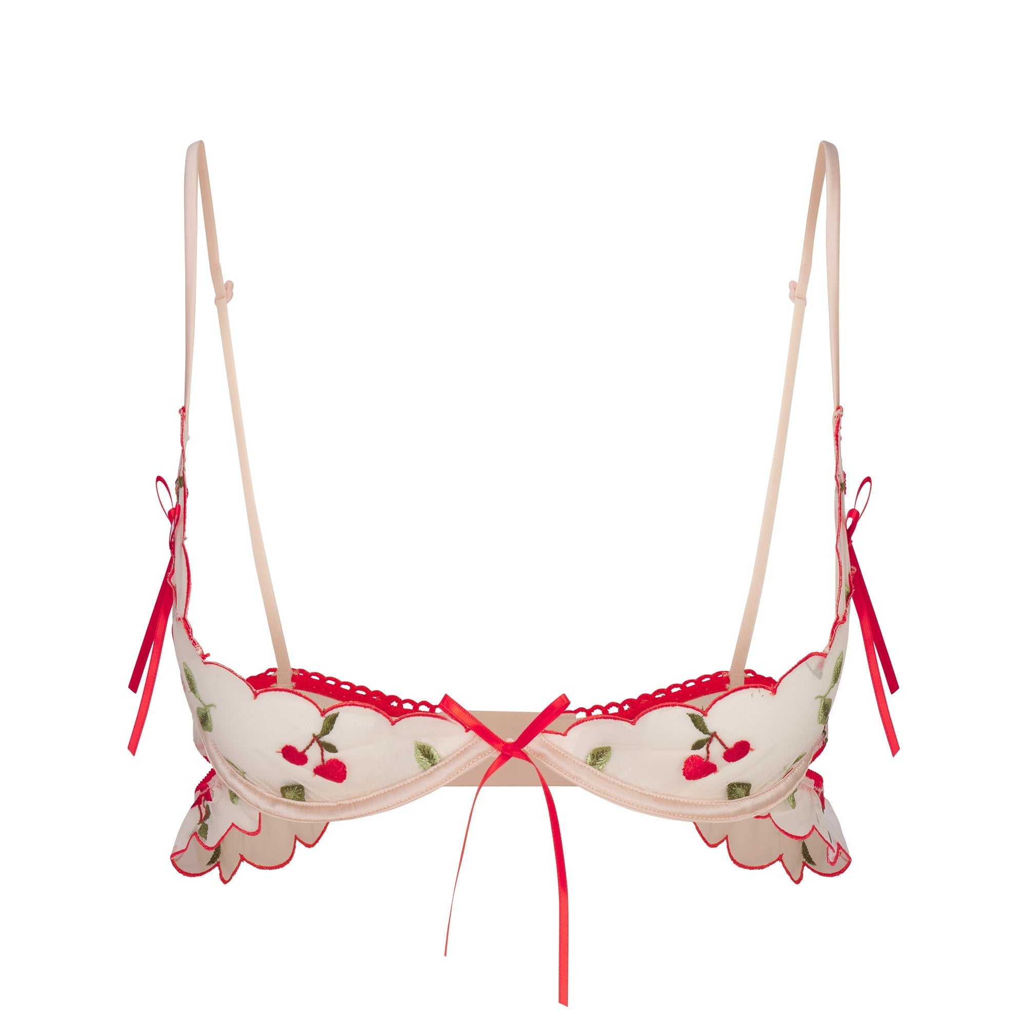 SKIMS EMBROIDERED TULLE SKIMPY BRA | PRIMROSE CHERRY TULLE - Mind Türkiye