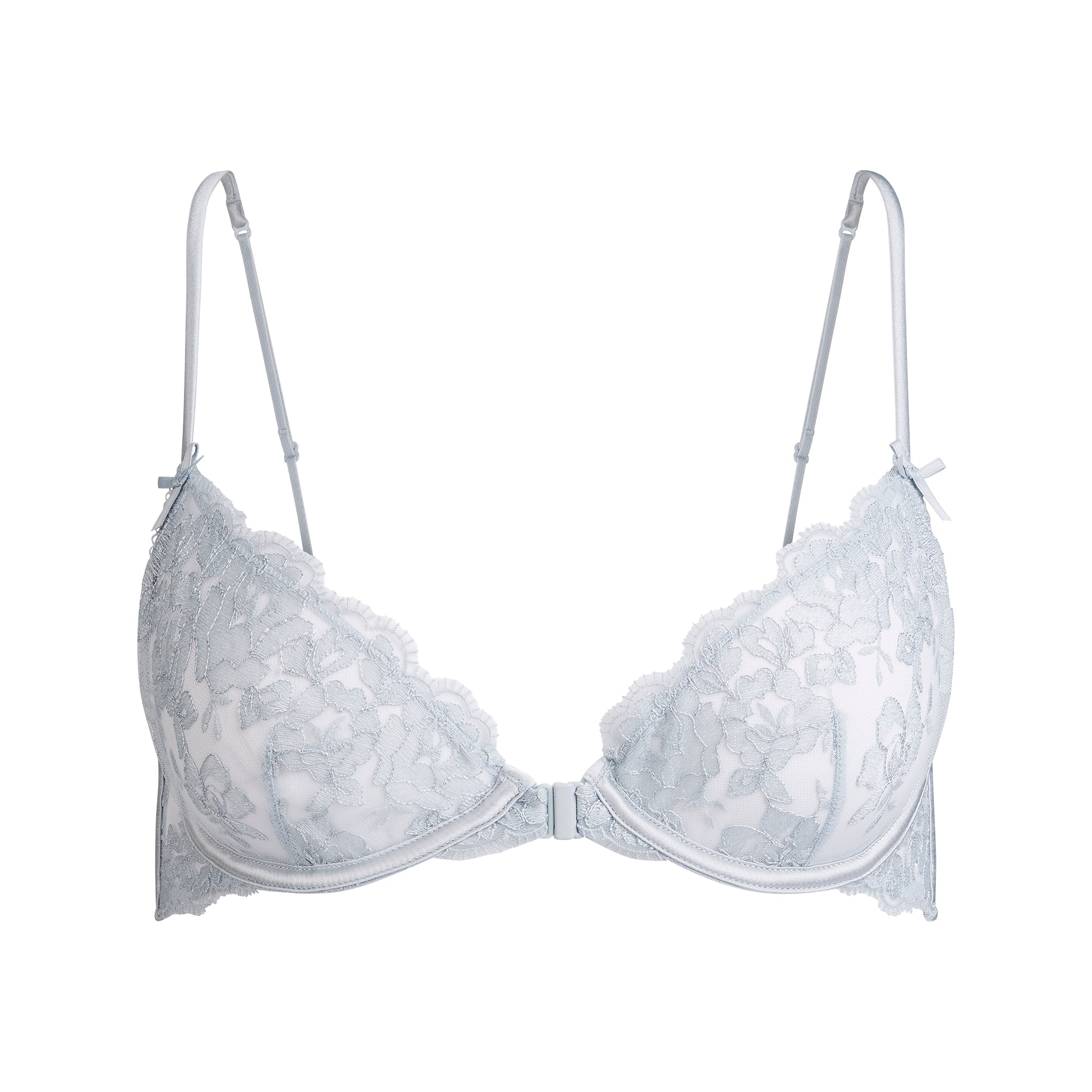 SKIMS EMBROIDERED LINGERIE FRONT CLOSE UNLINED BRA | PEARL - Mind Türkiye