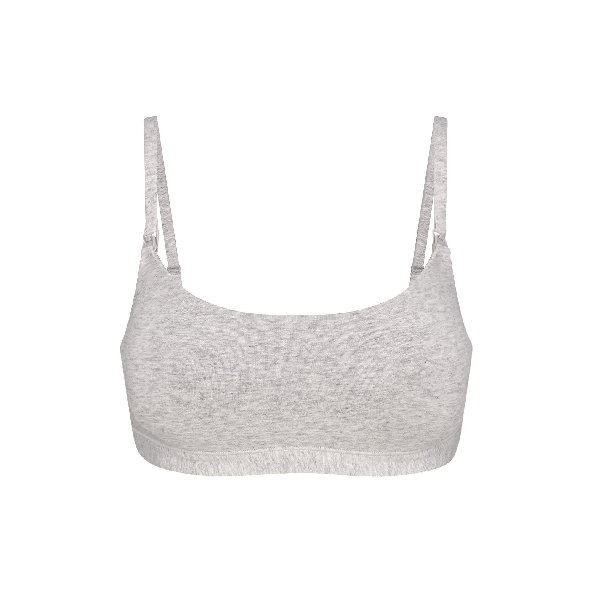 SKIMS COTTON JERSEY MATERNITY NURSING SCOOP BRALETTE | LIGHT HEATHER GREY - Mind Türkiye