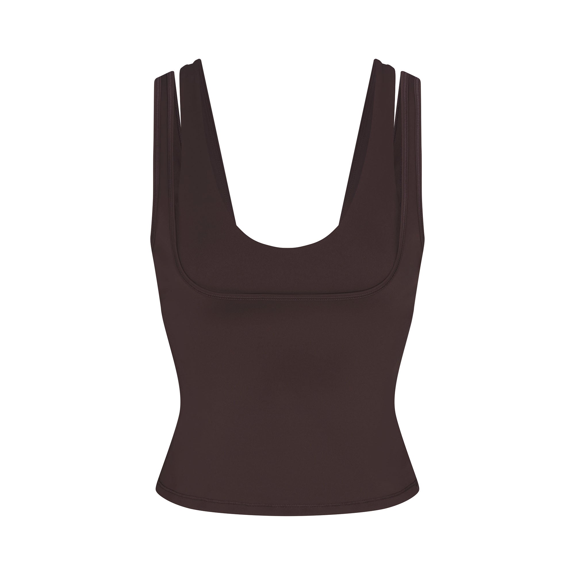 NikeSKIMS MATTE DOUBLE STRAP SCOOP TANK | DARK SEPIA