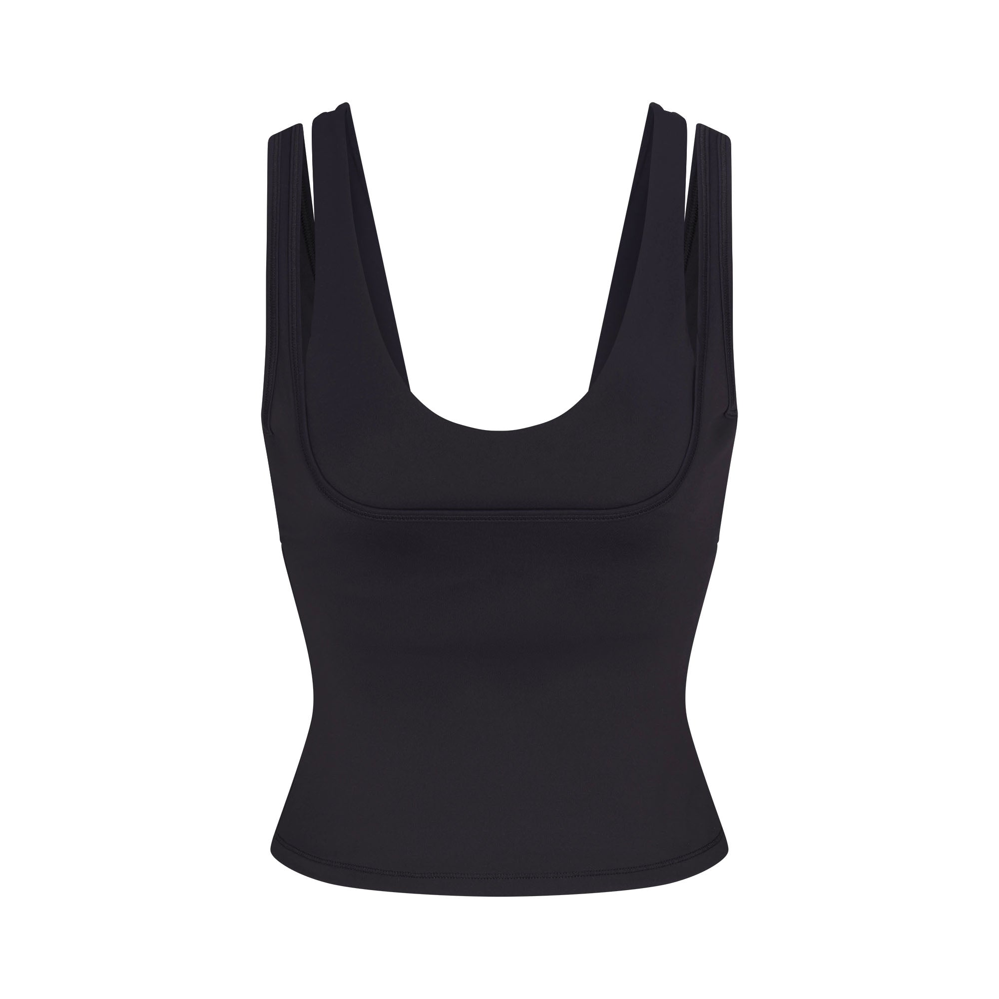 NikeSKIMS MATTE DOUBLE STRAP SCOOP TANK | OBSIDIAN