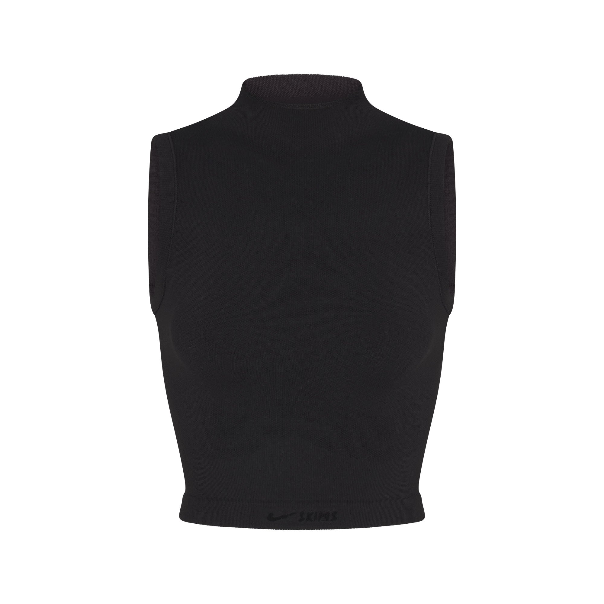 NikeSKIMS VINTAGE SEAMLESS MOCK NECK BRA TOP | OBSIDIAN