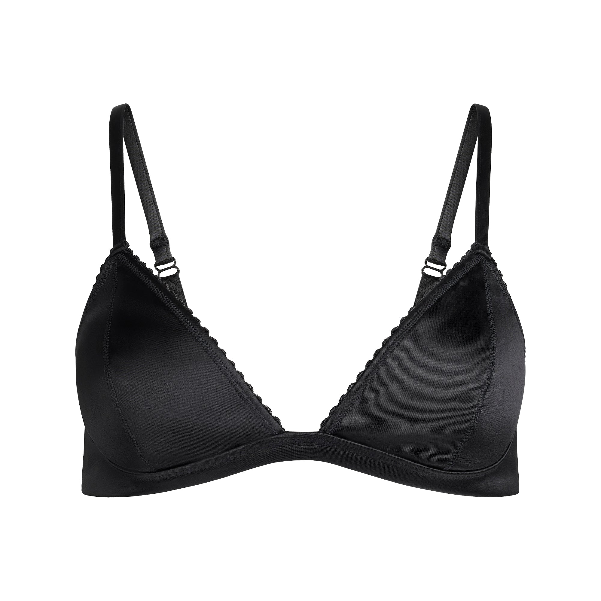 SKIMS HEAVYWEIGHT SATIN TRIANGLE BRALETTE | ONYX - Mind Türkiye