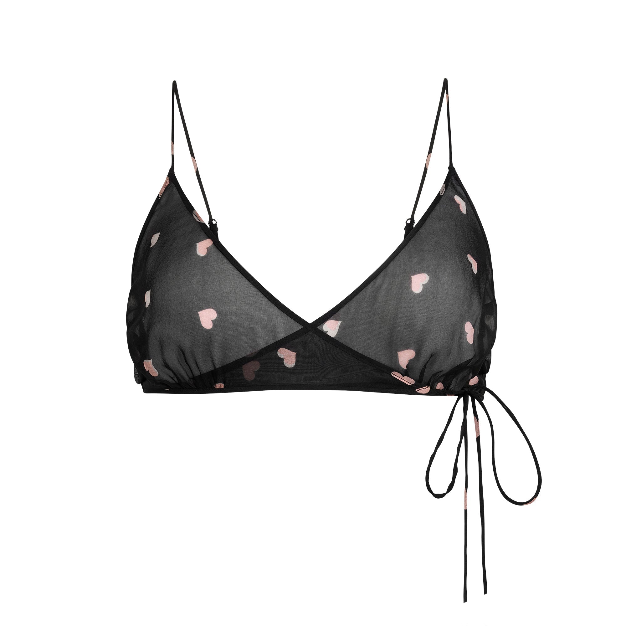SKIMS ROMANCE SKIMPY WRAP BRALETTE | OBSIDIAN SPACED HEARTS - Mind Türkiye