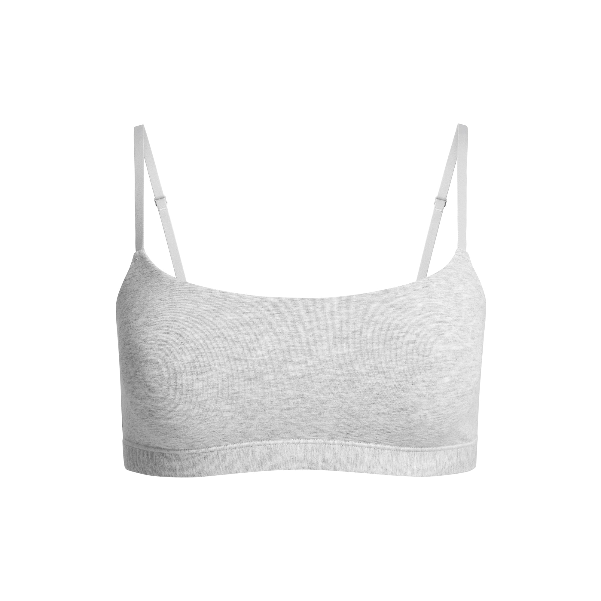 SKIMS COTTON JERSEY SCOOP BRALETTE | LIGHT HEATHER GREY