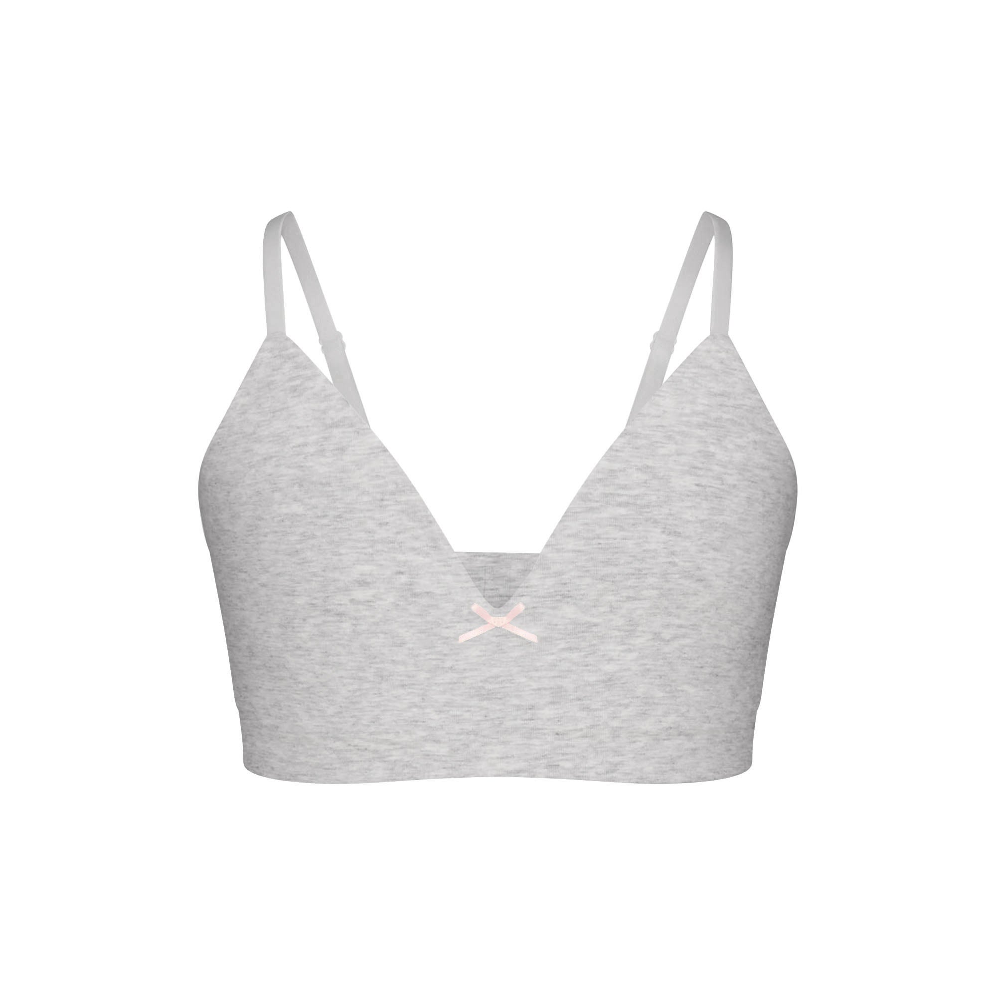SKIMS COTTON SEAMLESS JUNIORS TRAINING BRA 2-PACK | LIGHT HEATHER GREY AND SOOT - Mind Türkiye