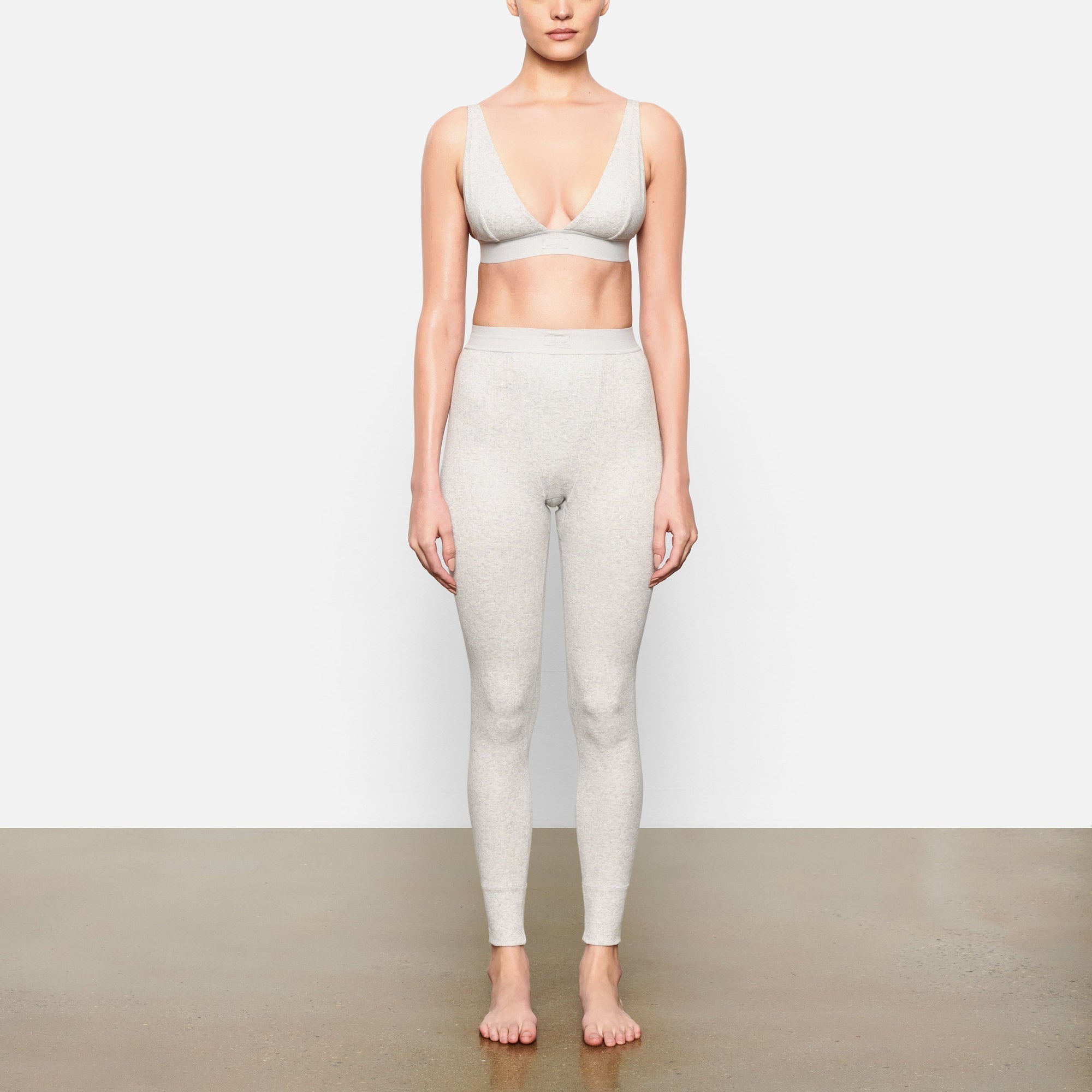 SKIMS COTTON RIB LEGGING | LIGHT HEATHER GREY - Mind Türkiye