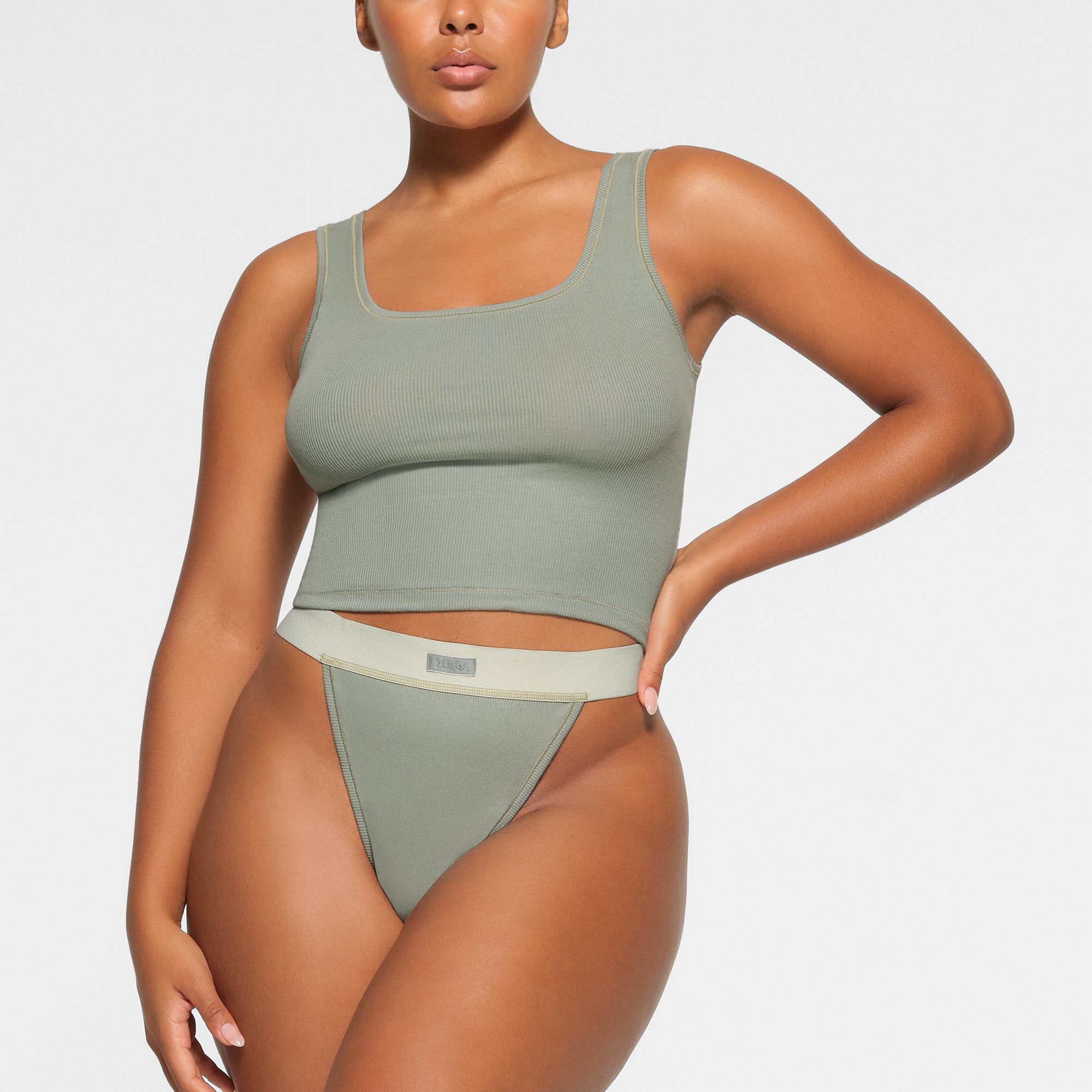 SKIMS COTTON RIB TANK | MINERAL - Mind Türkiye