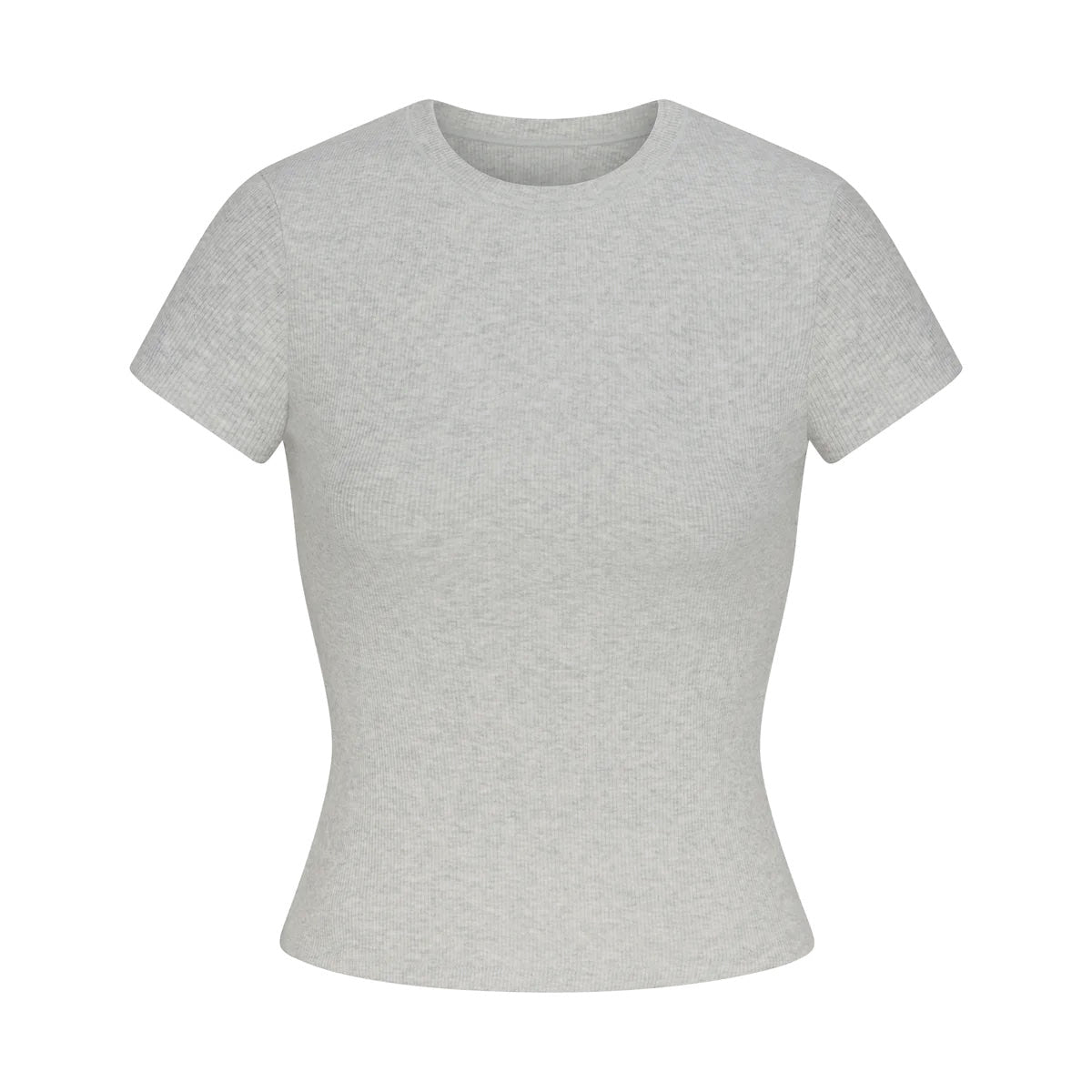SKIMS COTTON RIB T-SHIRT | LIGHT HEATHER GREY - Mind Türkiye