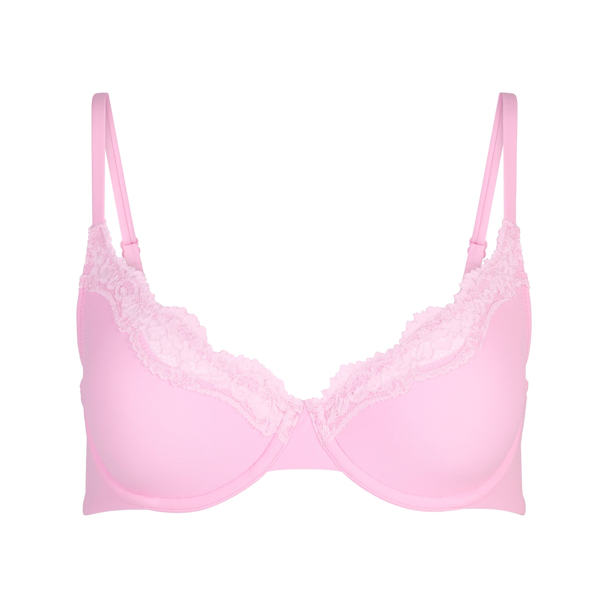 SKIMS FITS EVERYBODY LACE UNLINED SCOOP BRA | BUBBLE GUM TONAL - Mind Türkiye