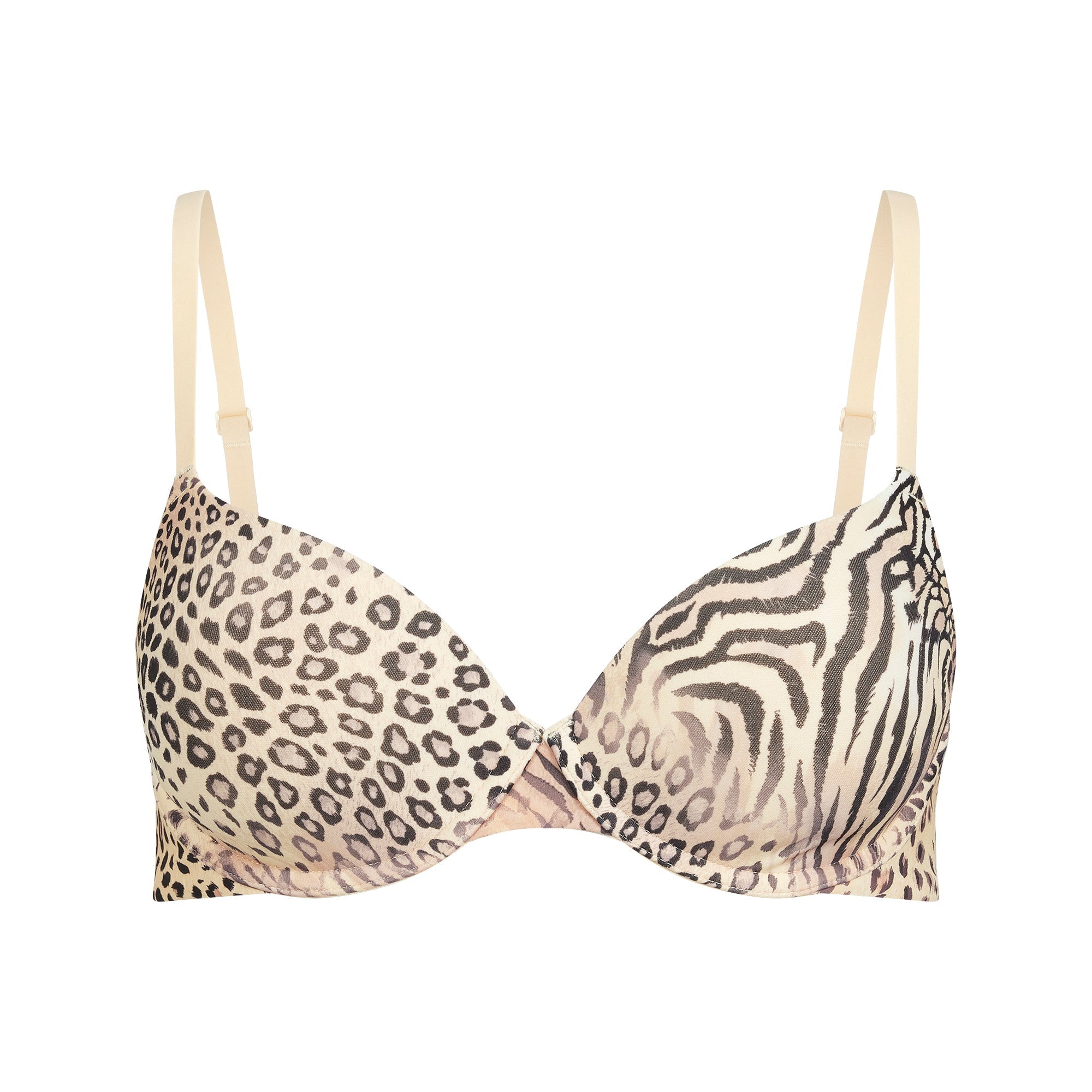 SKIMS FITS EVERYBODY T-SHIRT BRA | SAND MULTI ANIMAL - Mind Türkiye