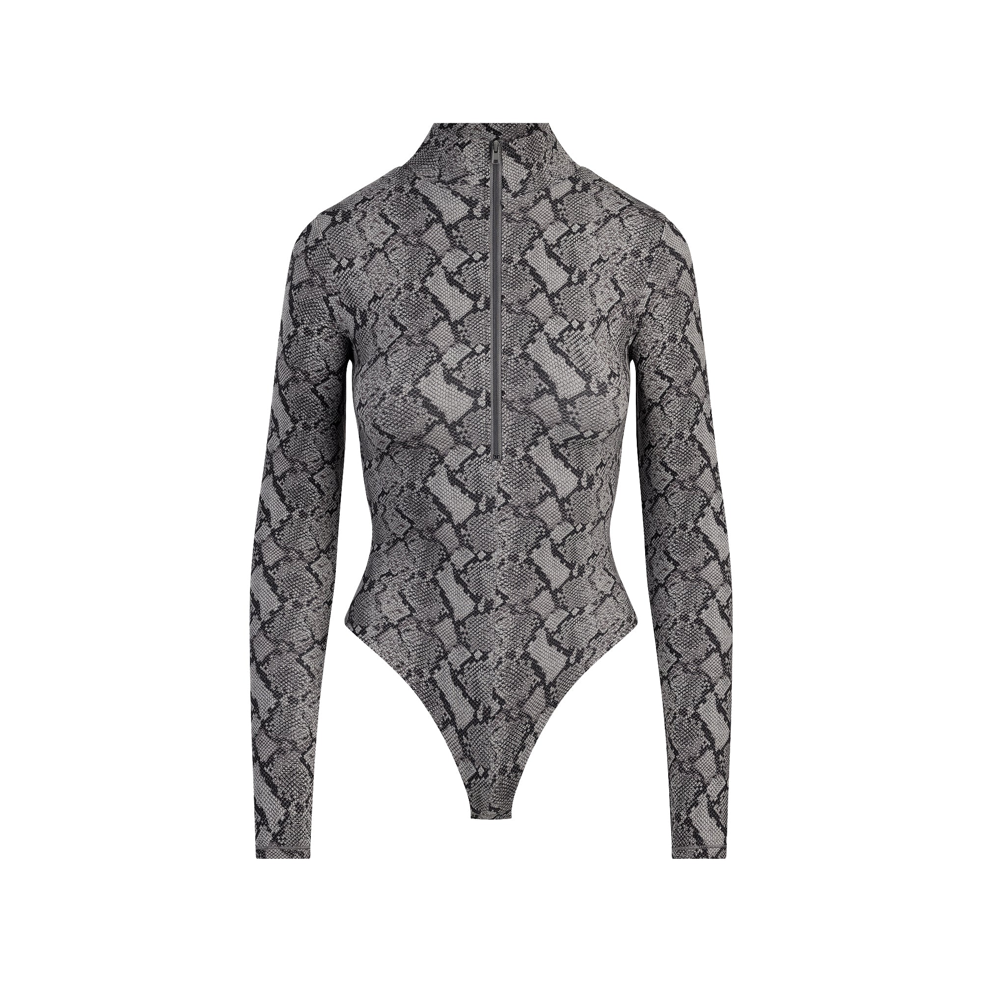 SKIMS FITS EVERYBODY ZIP FRONT BODYSUIT | SHADOW SNAKE PRINT