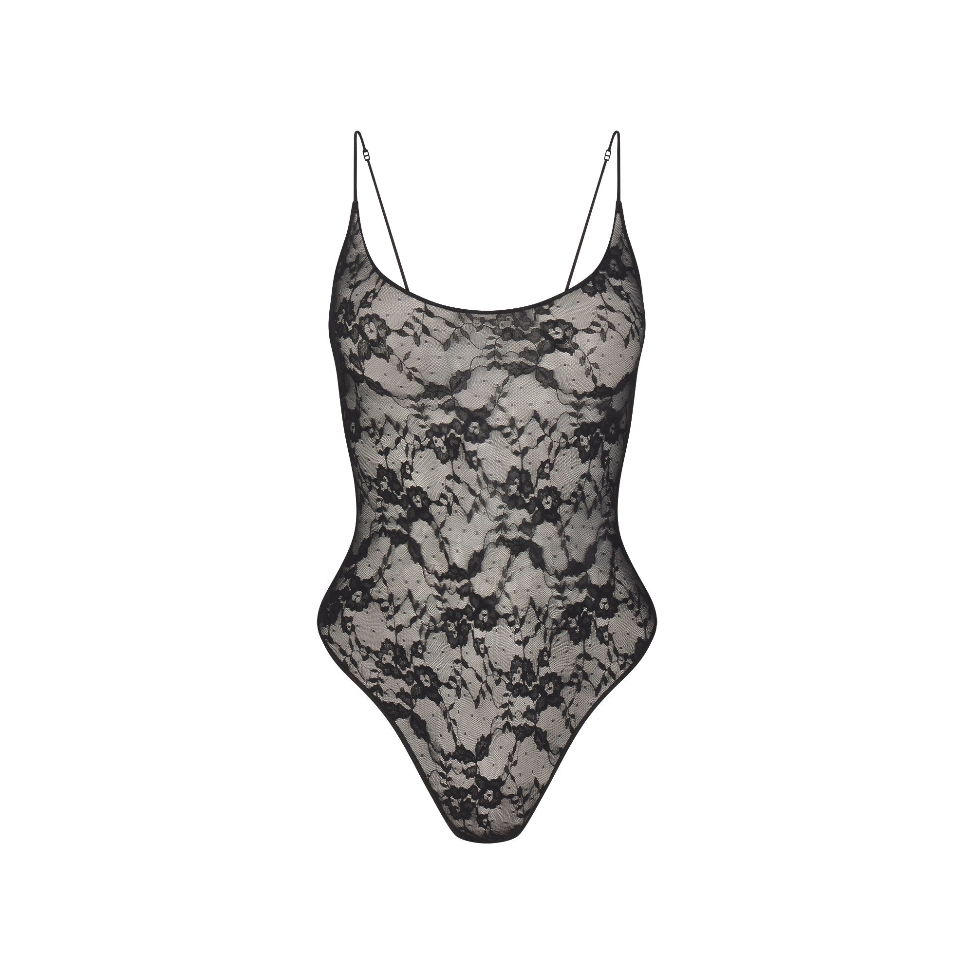 SKIMS STRETCH LACE SCOOP NECK BODYSUIT | SOOT - Mind Türkiye