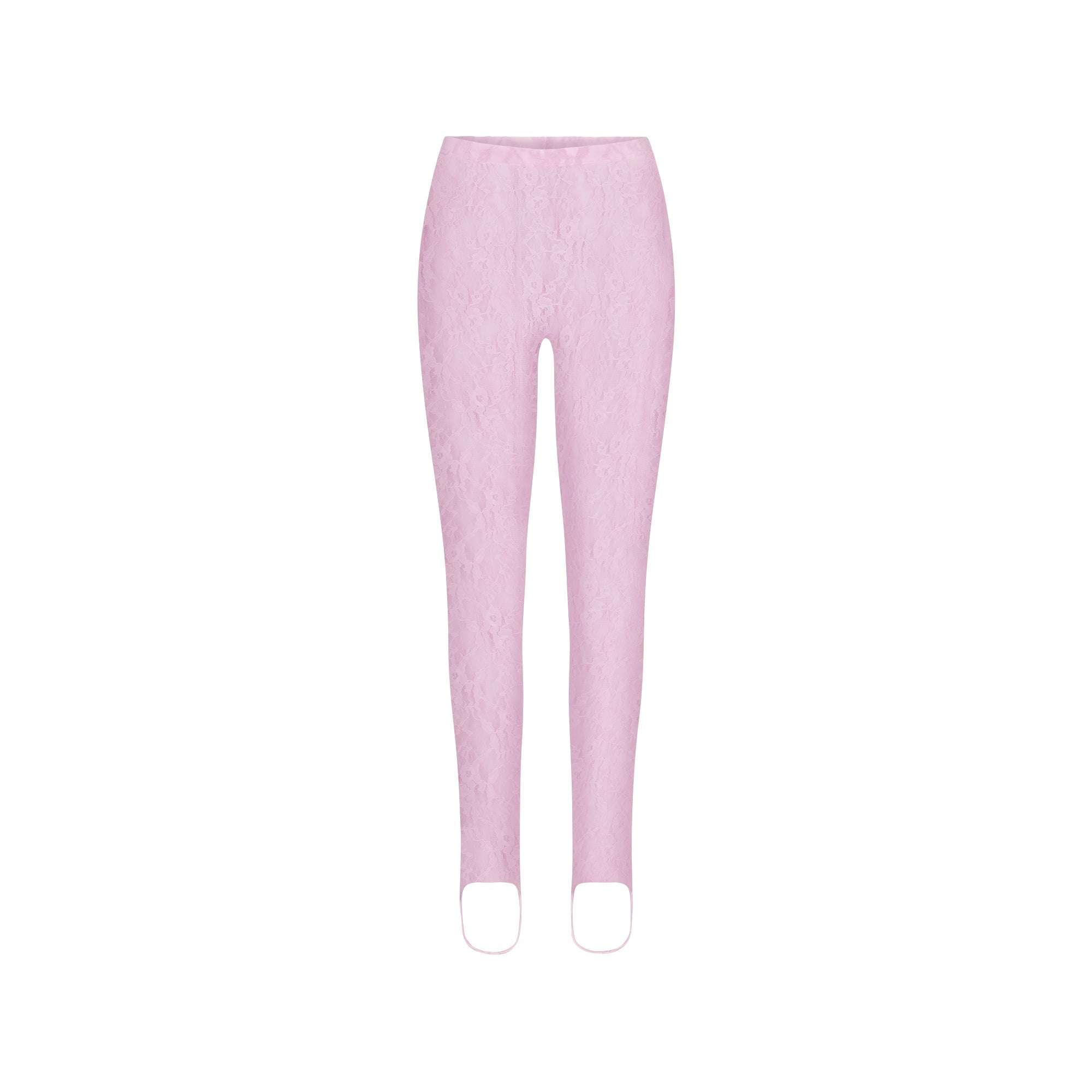 SKIMS STRETCH LACE STIRRUP LEGGING | BABY PINK