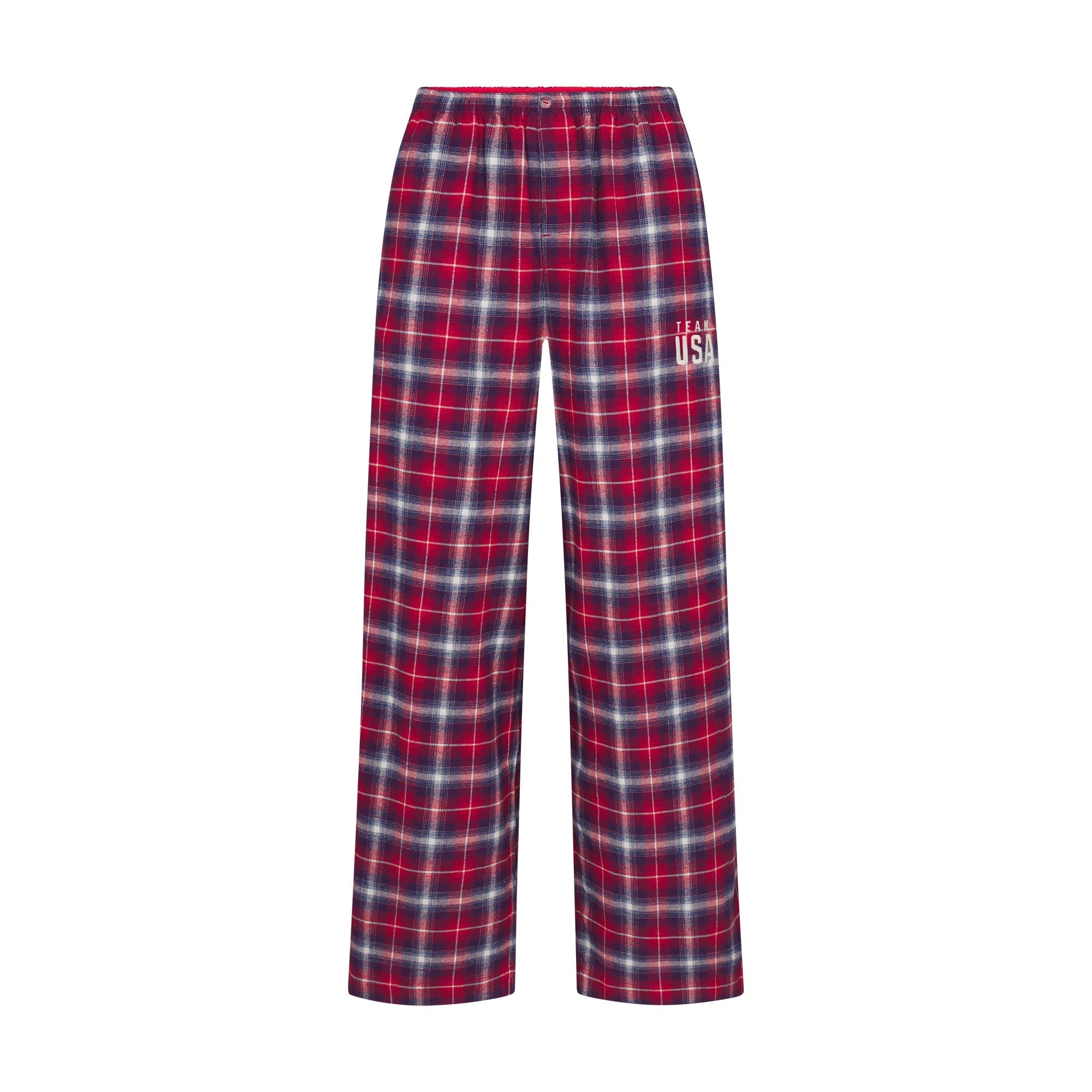 SKIMS FOR TEAM USA FLANNEL SLEEP OLYMPIC PANT | RED PLAID - Mind Türkiye
