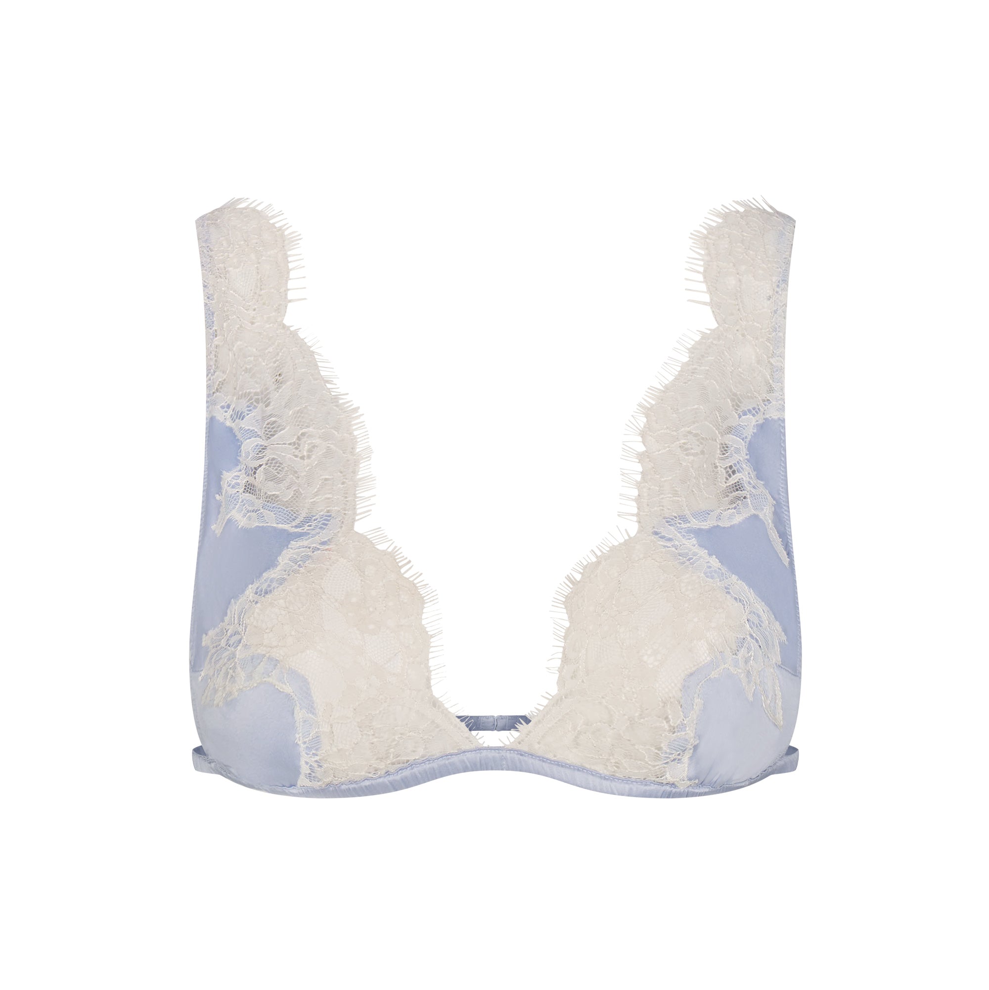 SKIMS SILK LACE PLUNGE BRALETTE | PERIWINKLE CONTRAST - Mind Türkiye