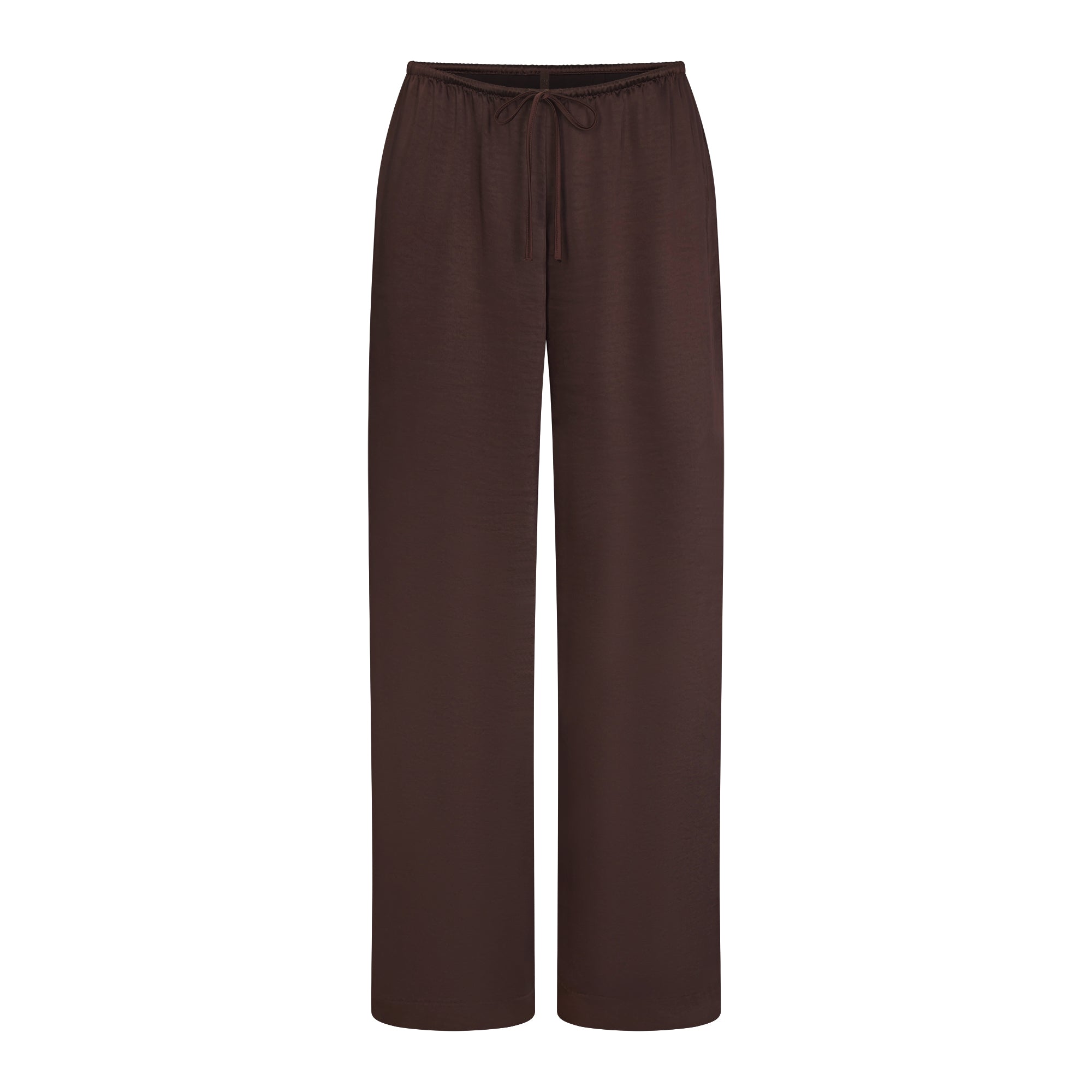 SKIMS LIGHTWEIGHT SATIN STRAIGHT LEG PANT | ESPRESSO
