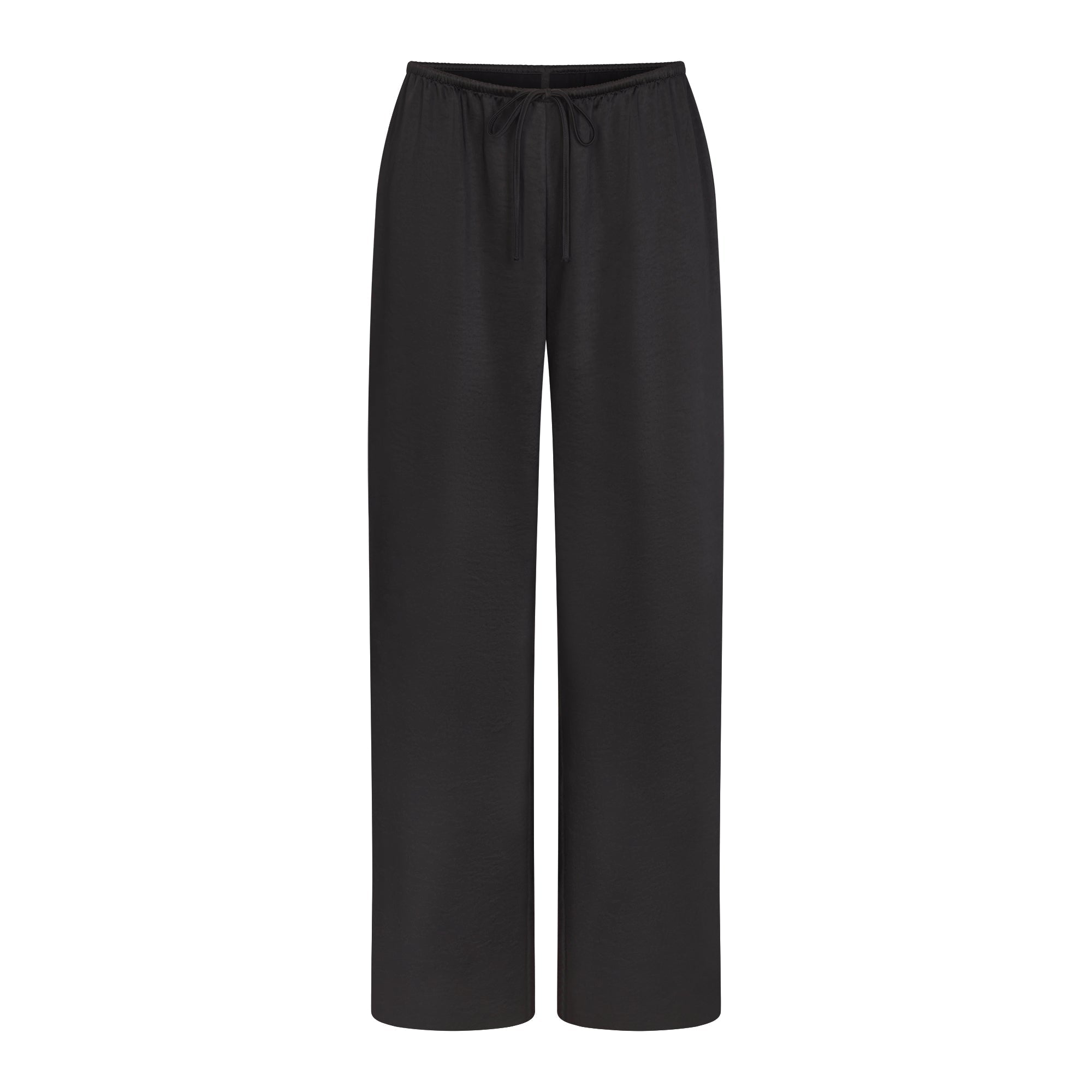 SKIMS LIGHTWEIGHT SATIN STRAIGHT LEG PANT | OBSIDIAN