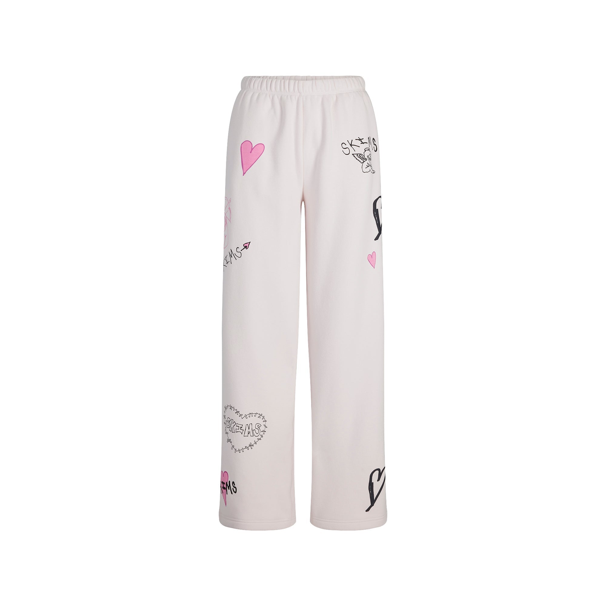 SKIMS COTTON FLEECE CLASSIC STRAIGHT LEG PANT | BARELY PINK ANGEL SKETCH - Mind Türkiye
