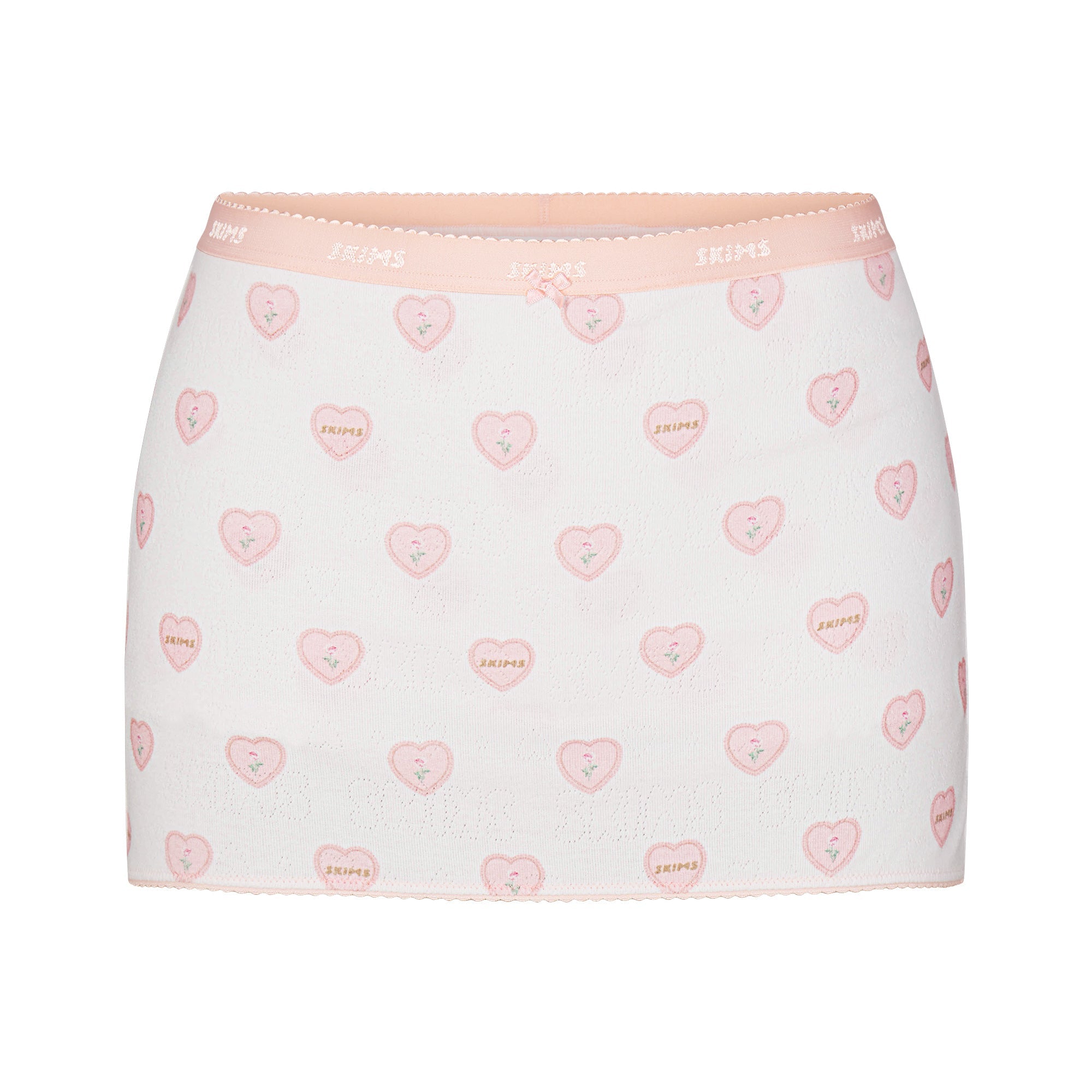 SKIMS LOGO POINTELLE MICRO SKORT | SNOW LACE HEARTS - Mind Türkiye