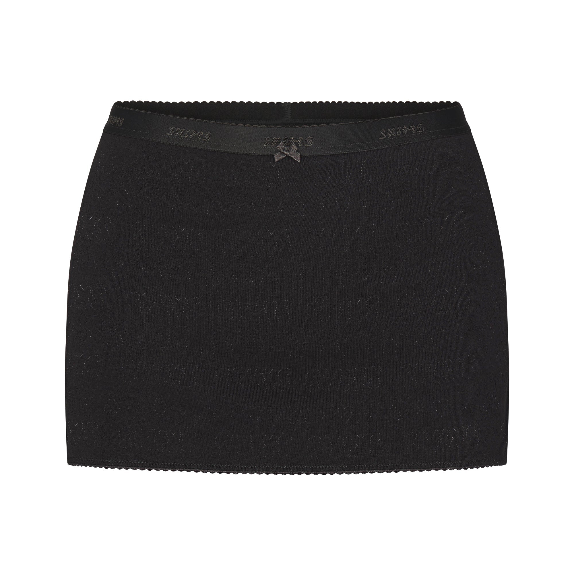 SKIMS LOGO POINTELLE MICRO SKORT | SOOT