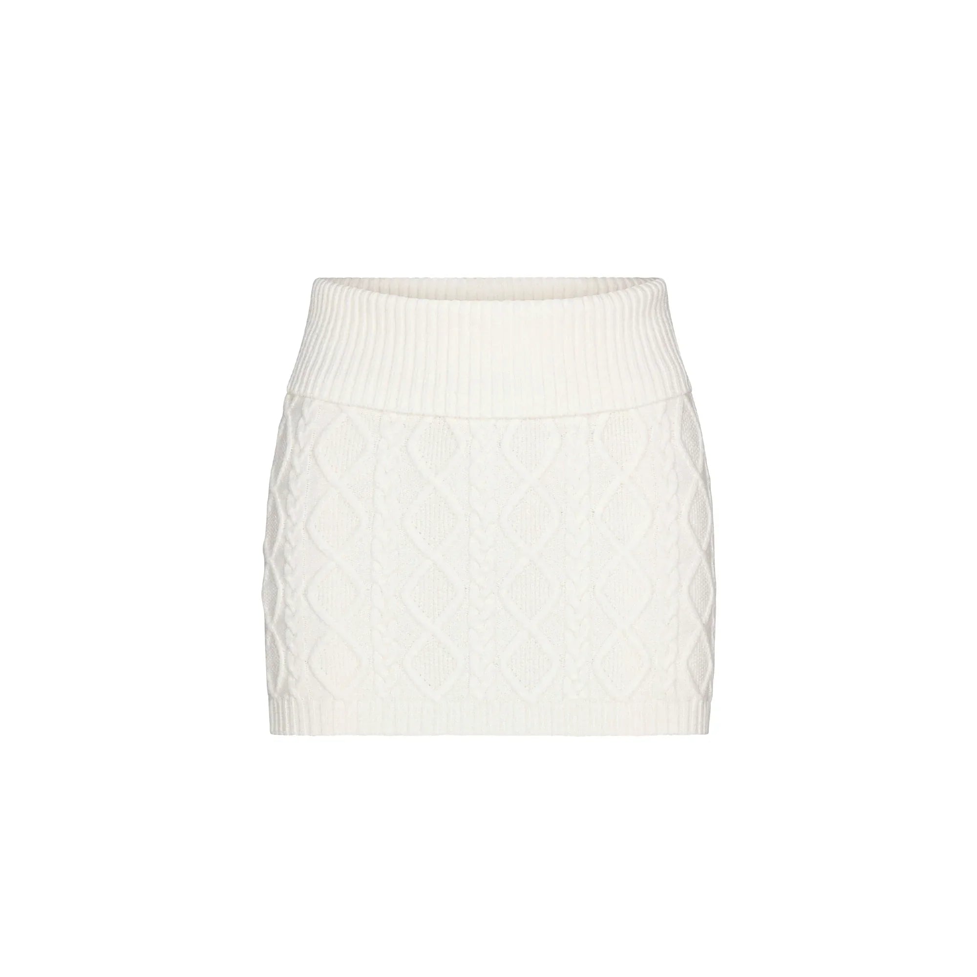 SKIMS SWEATER KNITS CABLE KNIT MINI SKIRT | IVORY