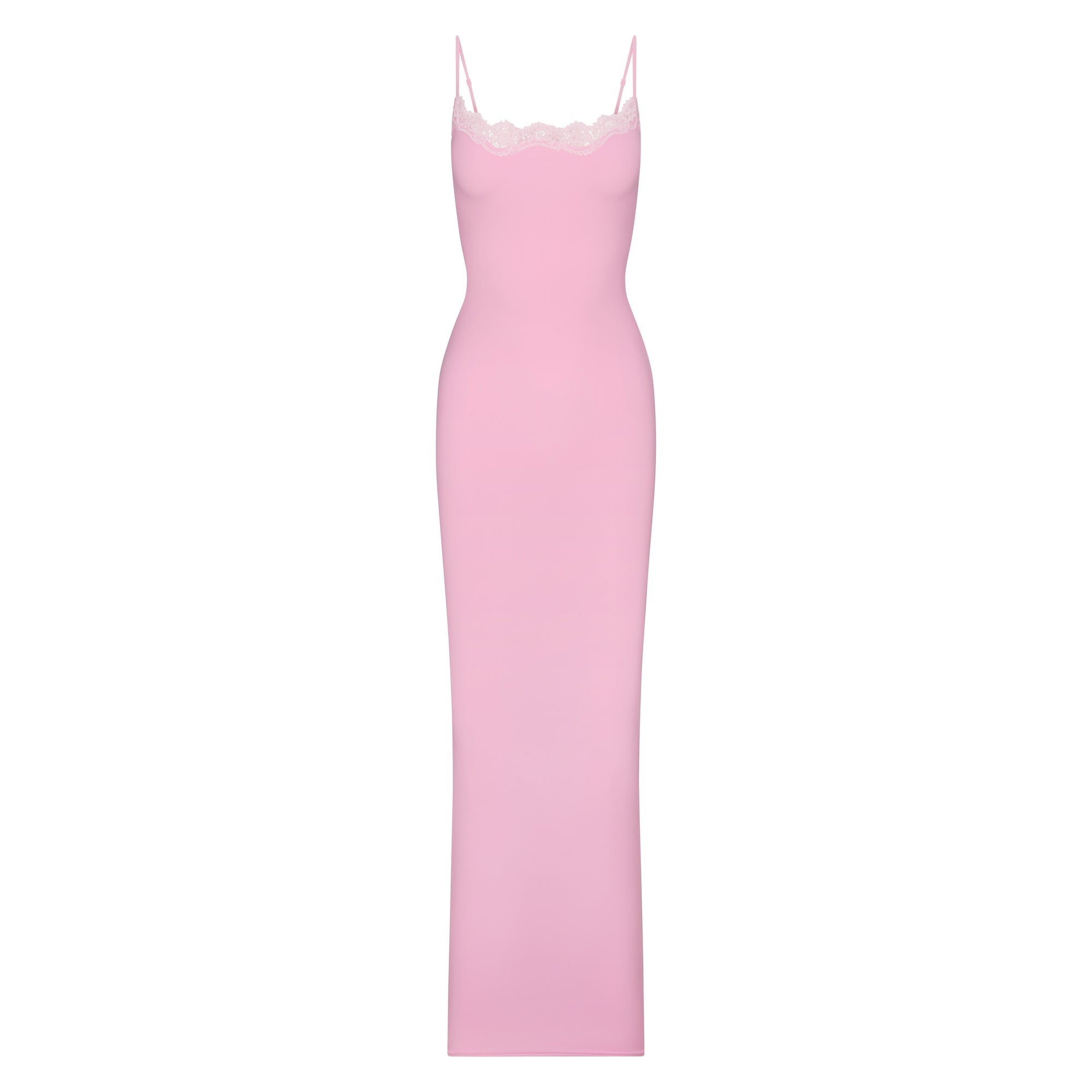 SKIMS FITS EVERYBODY LACE LONG SLIP DRESS | BUBBLE GUM TONAL - Mind Türkiye