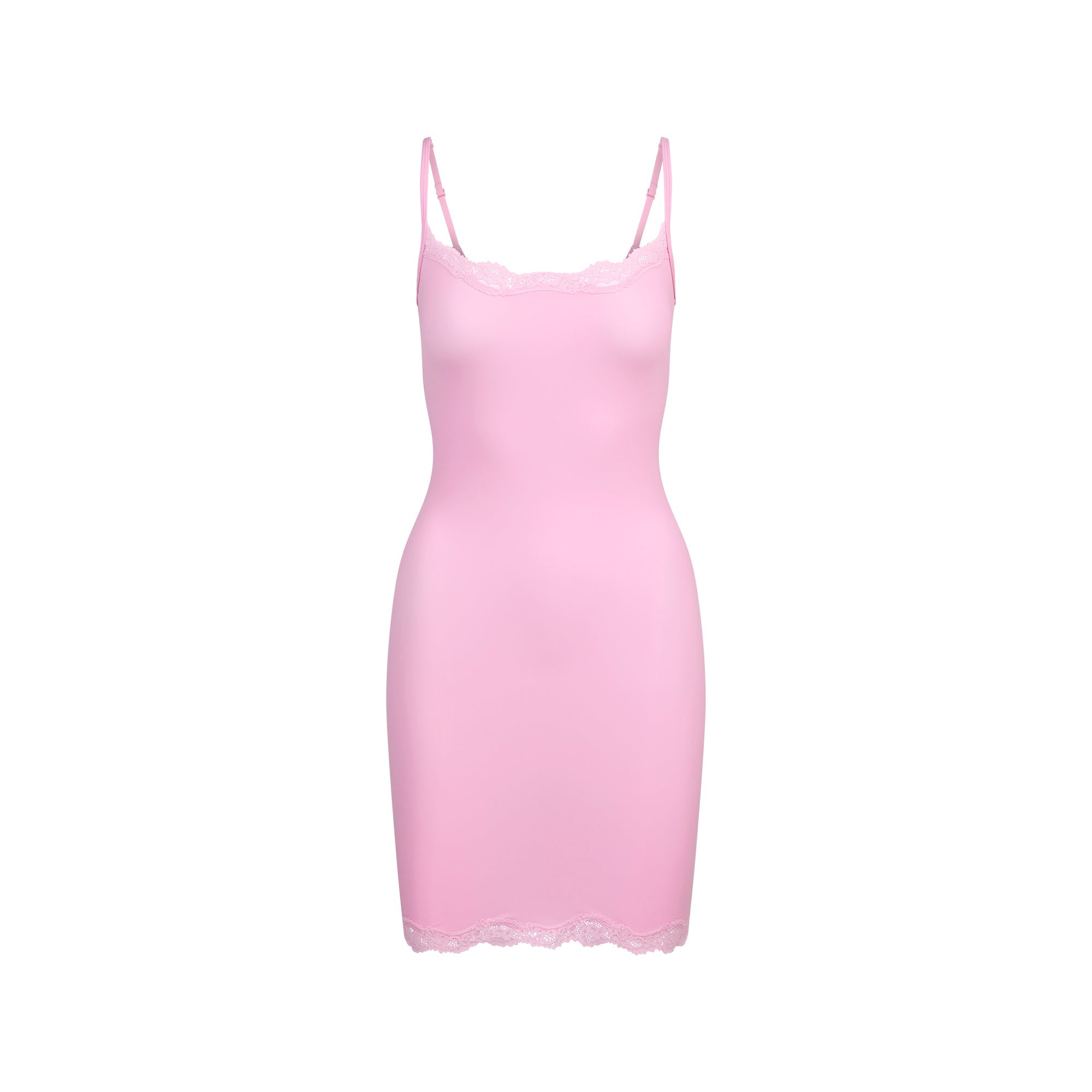 SKIMS FITS EVERYBODY LACE SLIP DRESS | BUBBLE GUM TONAL - Mind Türkiye