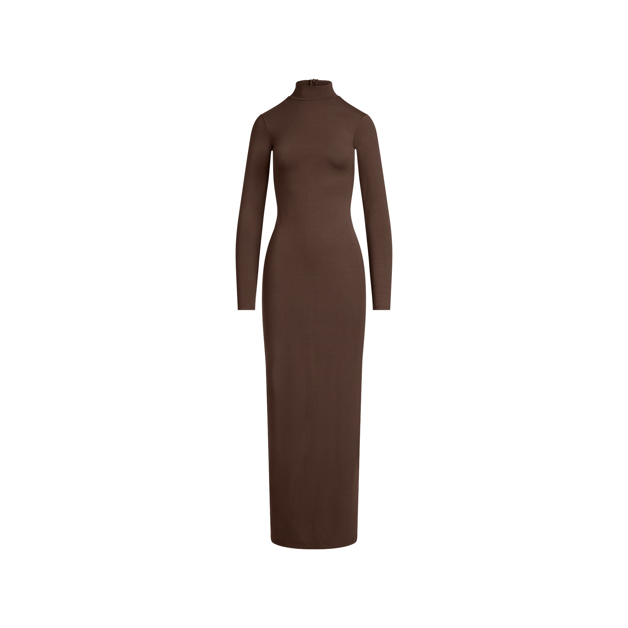 SKIMS SMOOTH LAYERS TURTLENECK LONG DRESS | ESPRESSO - Mind Türkiye
