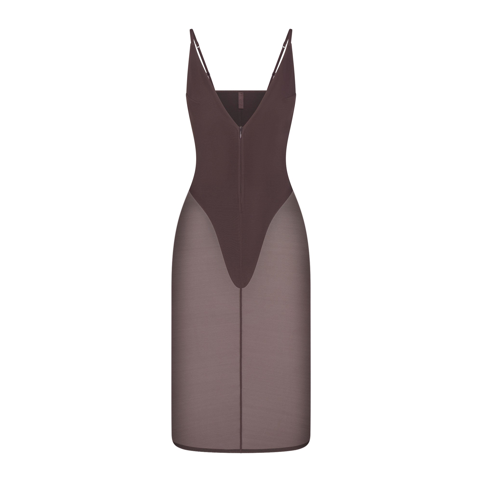 SKIMS BODY MESH PLUNGE MIDI DRESS | RAISIN - Mind Türkiye